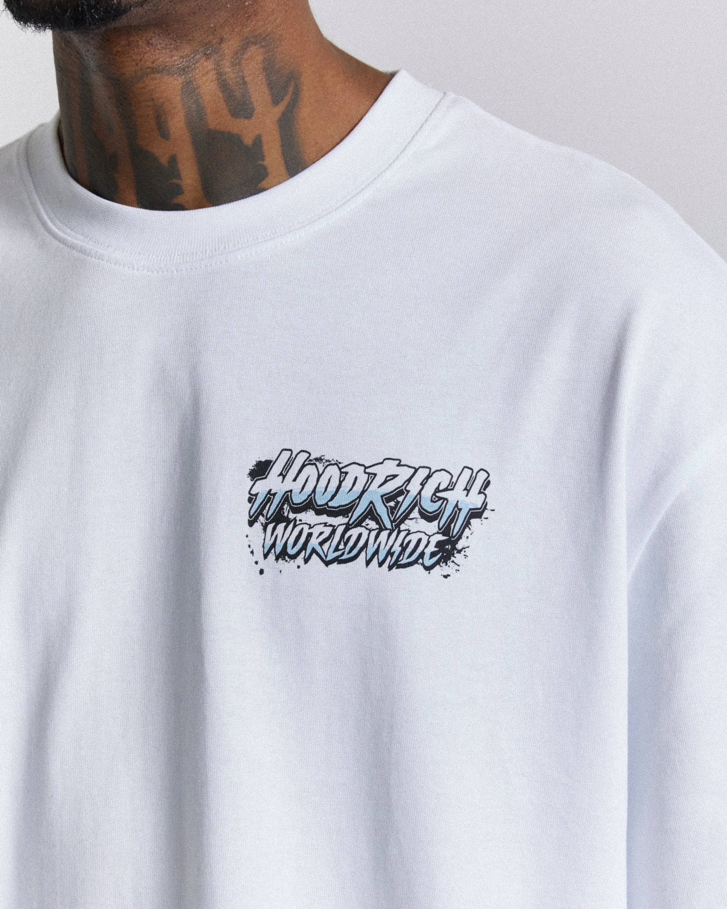 We Make Noise Oversized T-Shirt - White/Black/Blue sold by Hoodrich product image thumbnail 2