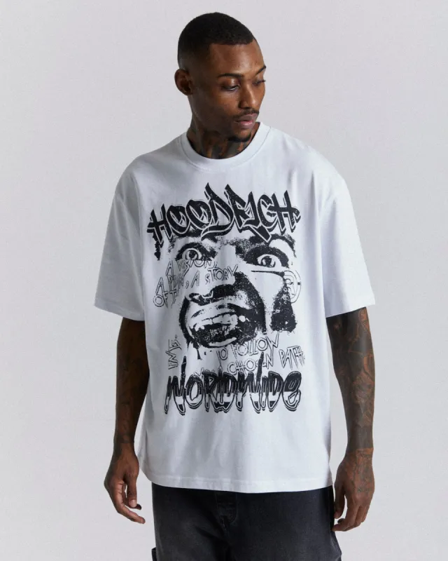 Compilation Oversized T-Shirt - White/Black sold by Hoodrich
