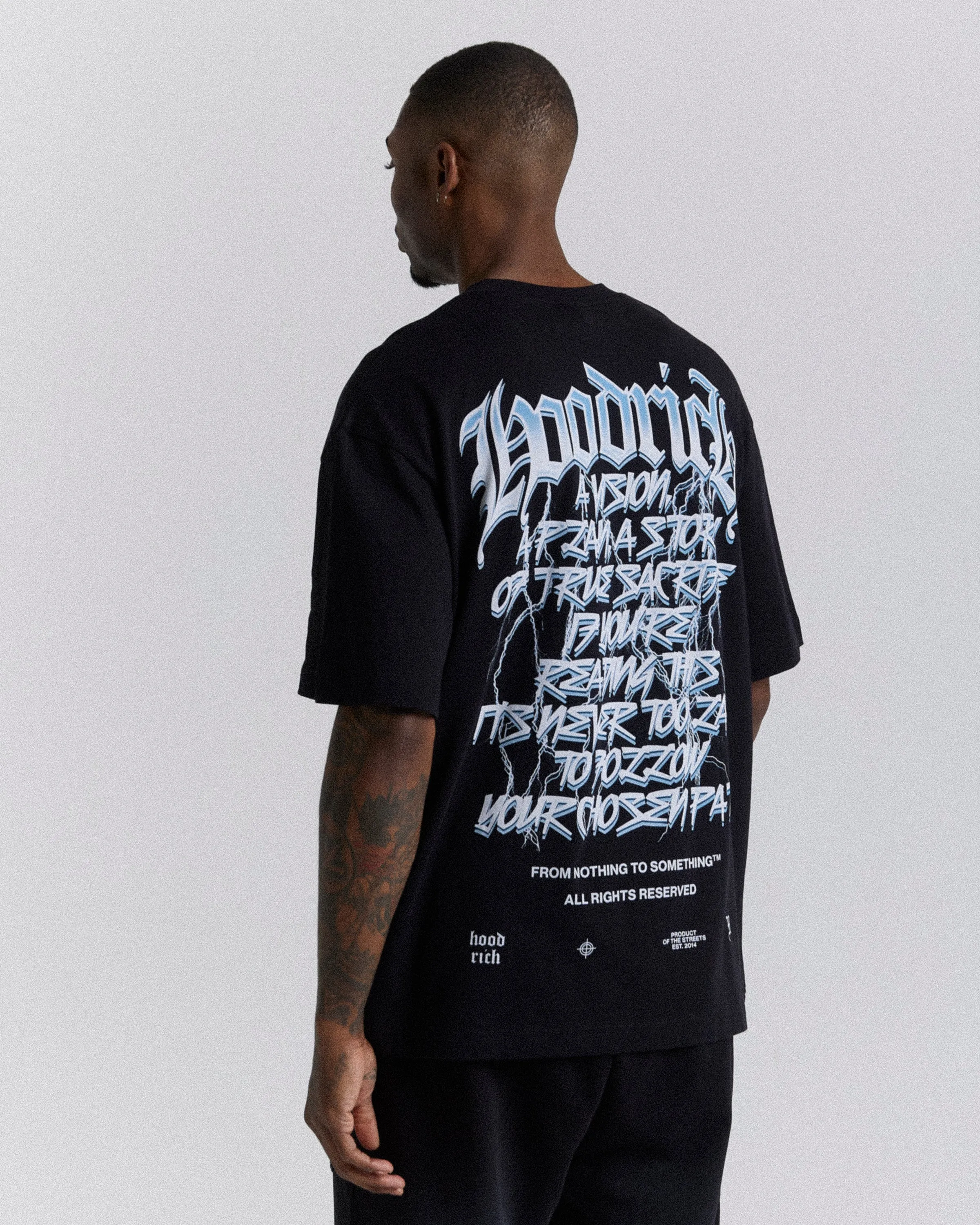 Tornado Oversized T-Shirt - Black/White/Blue sold by Hoodrich