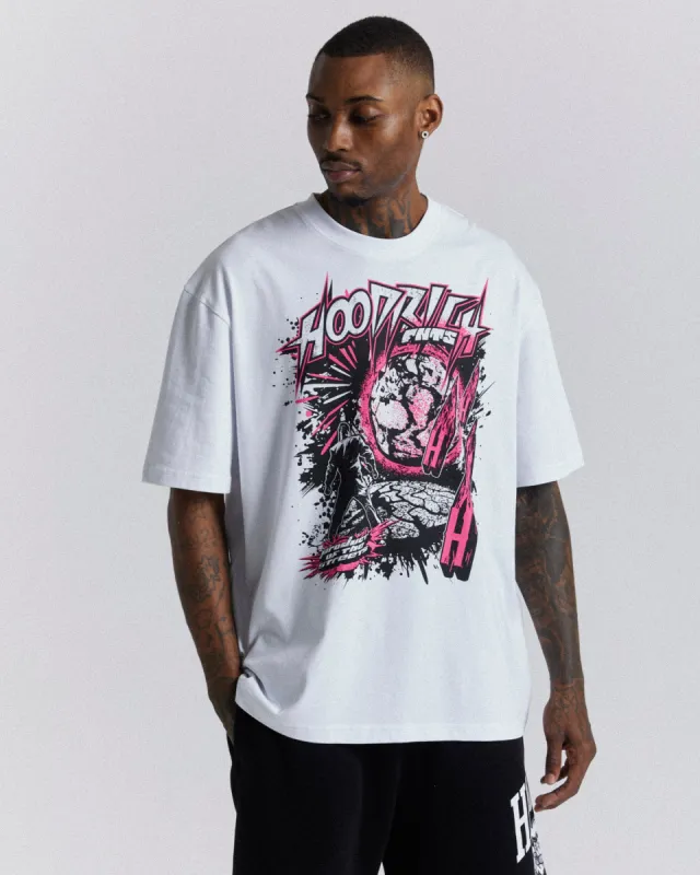 Universe Oversized T-Shirt - White/Black/Pink made by Hoodrich