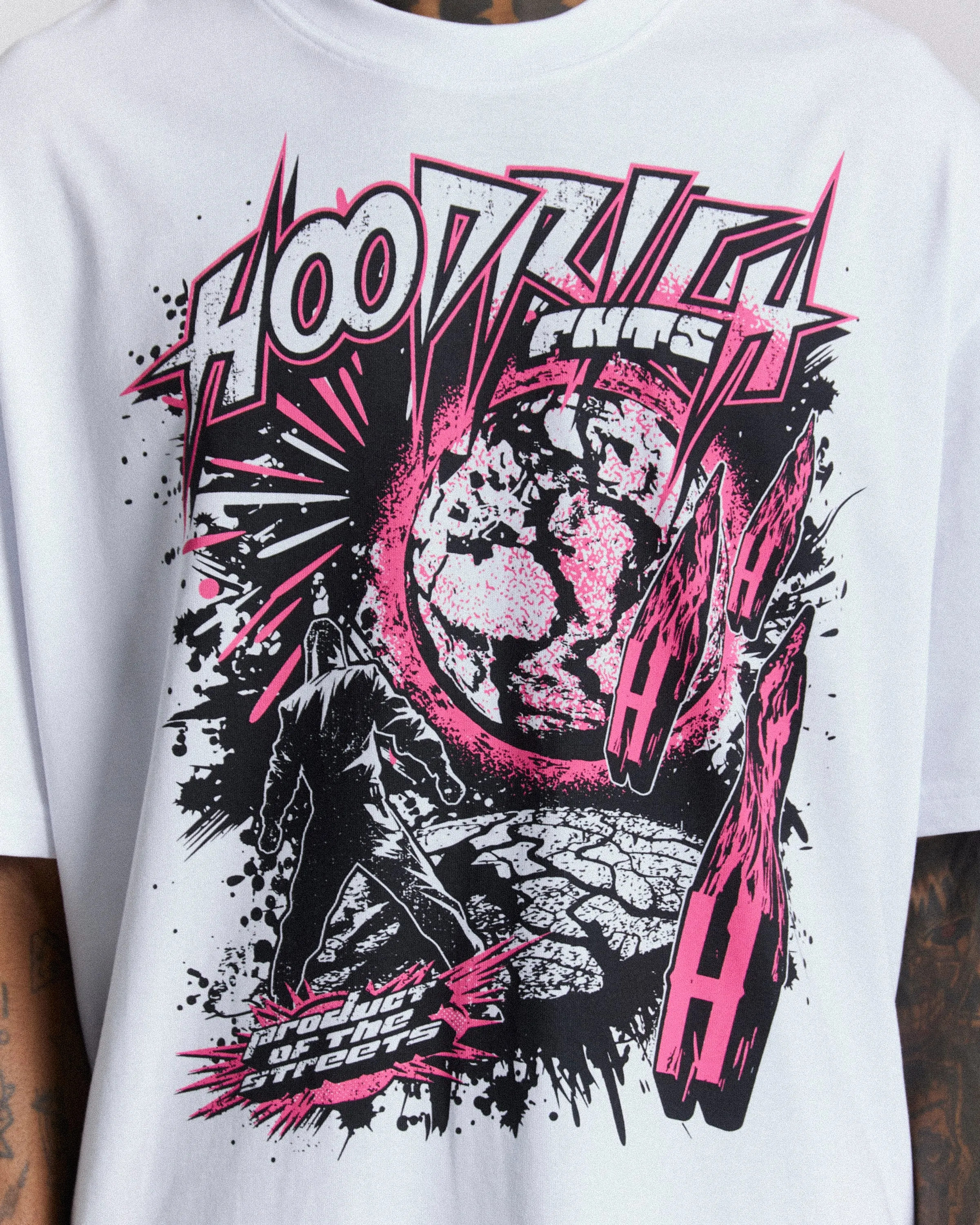 Universe Oversized T-Shirt - White/Black/Pink sold by Hoodrich product image thumbnail 2