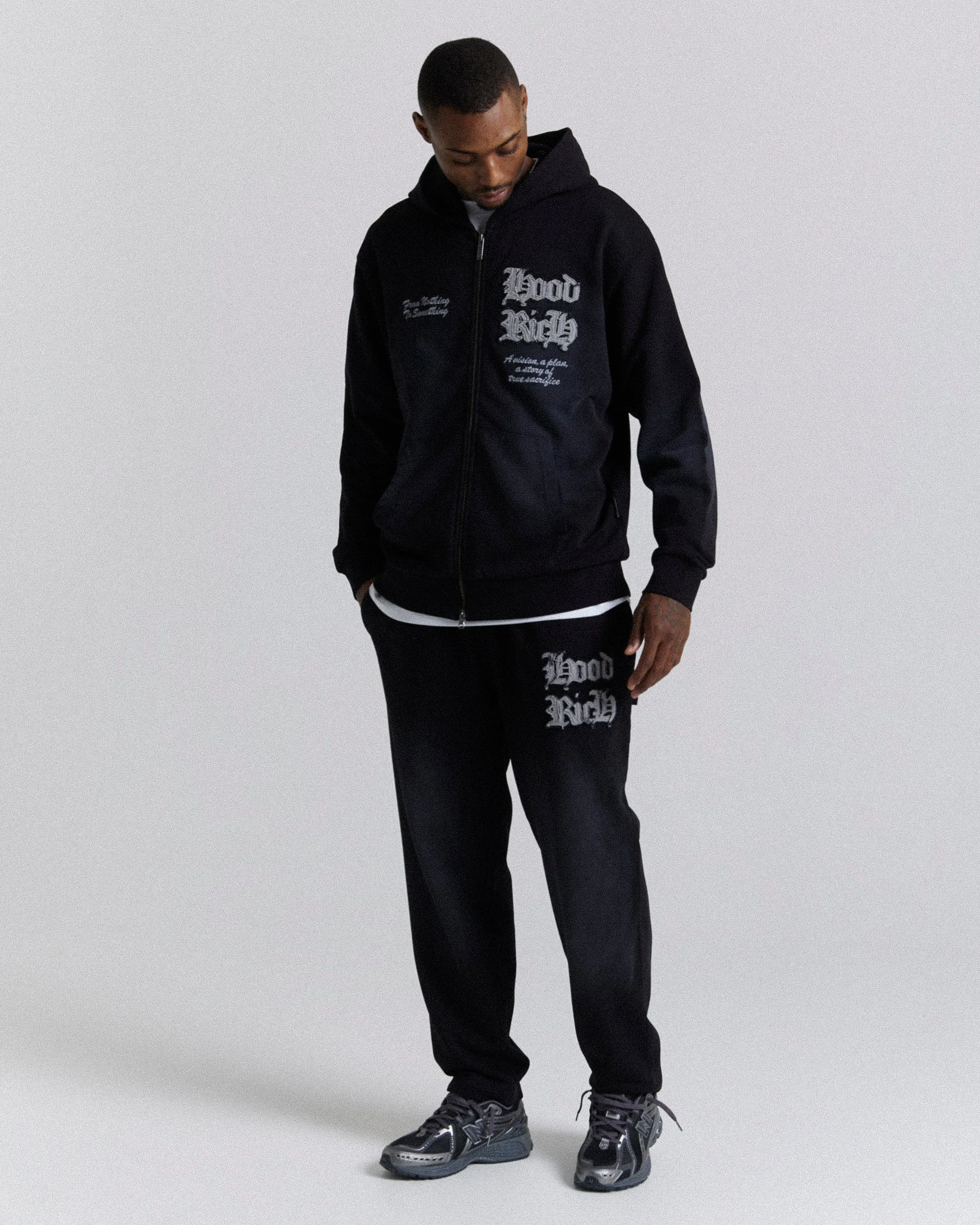 Ash Oversized Jogger - Black/Grey sold by Hoodrich