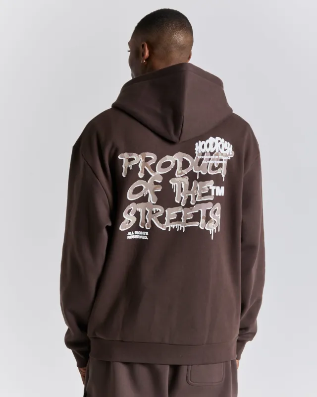 Radar Oversized Zip Hoodie - Brown/Camo sold by Hoodrich