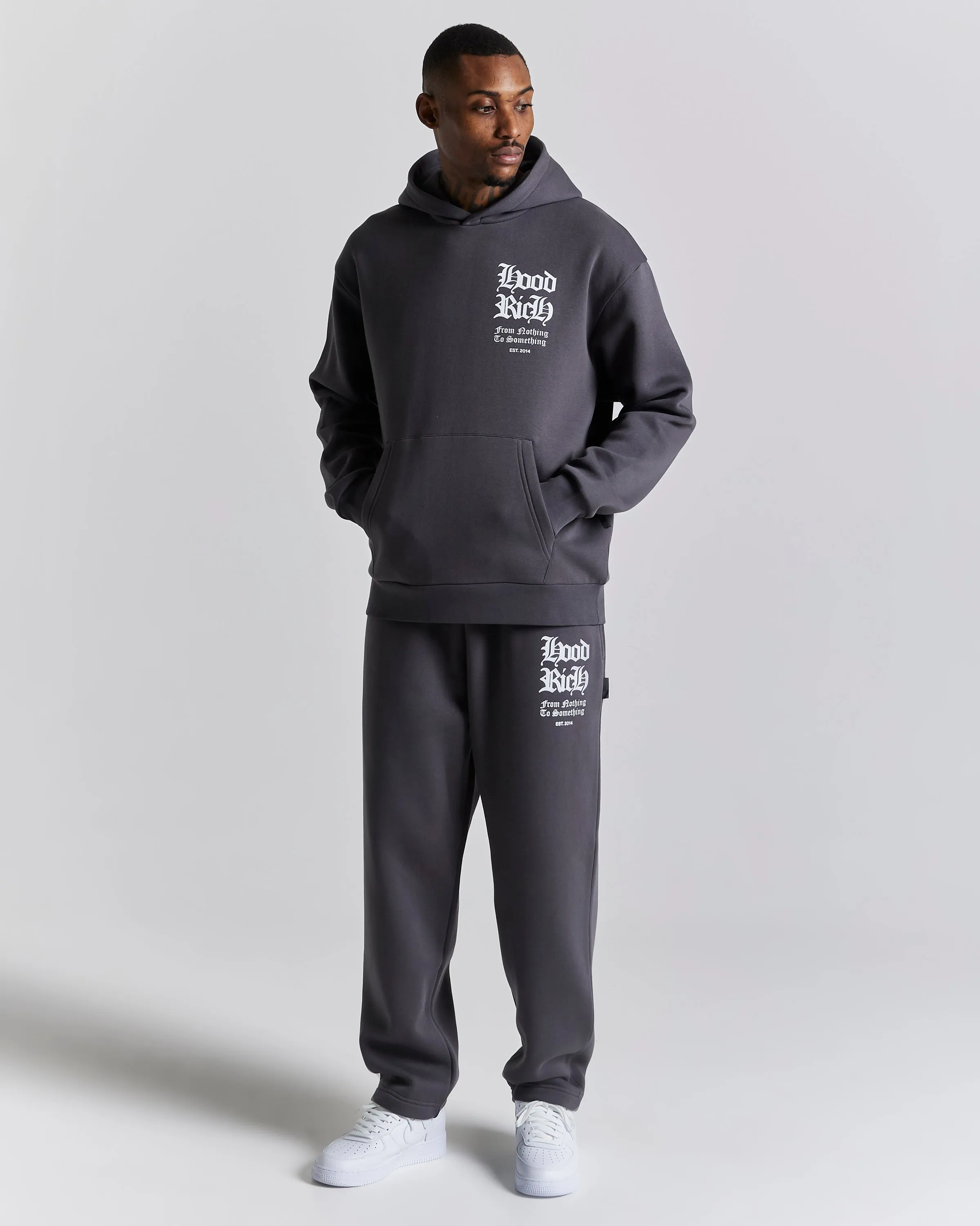 Asphalt Oversized Joggers - Grey/White sold by Hoodrich