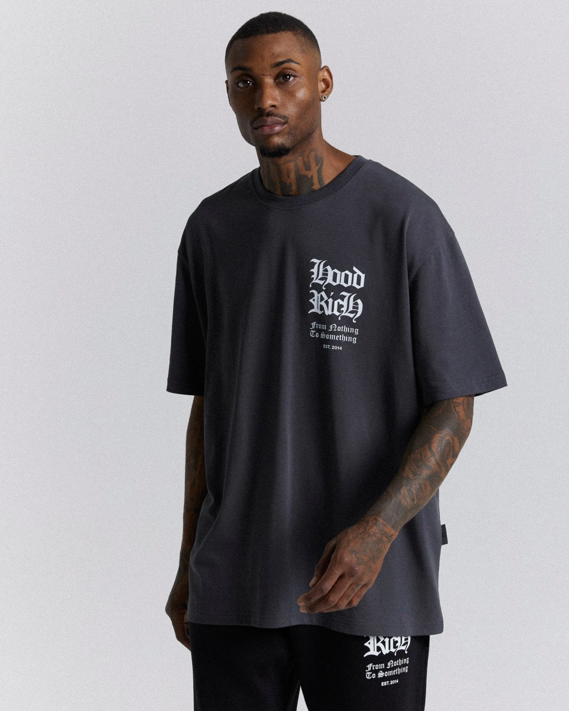 Asphalt Oversized T-shirt- Grey/White sold by Hoodrich