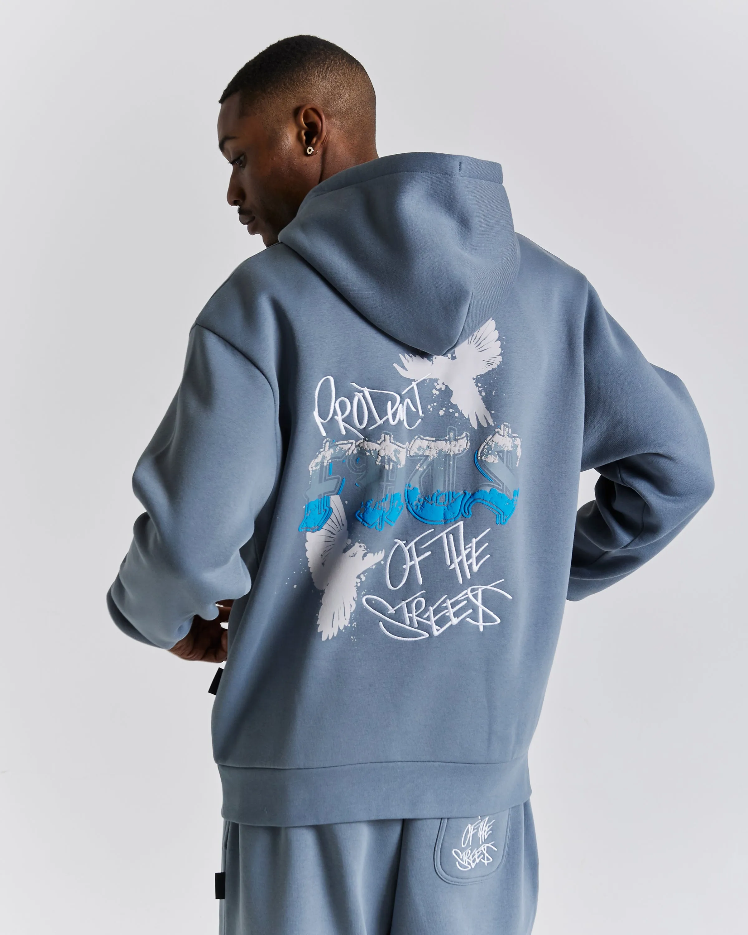 Rise Oversized Hoodie - Grey/White/Blue sold by Hoodrich