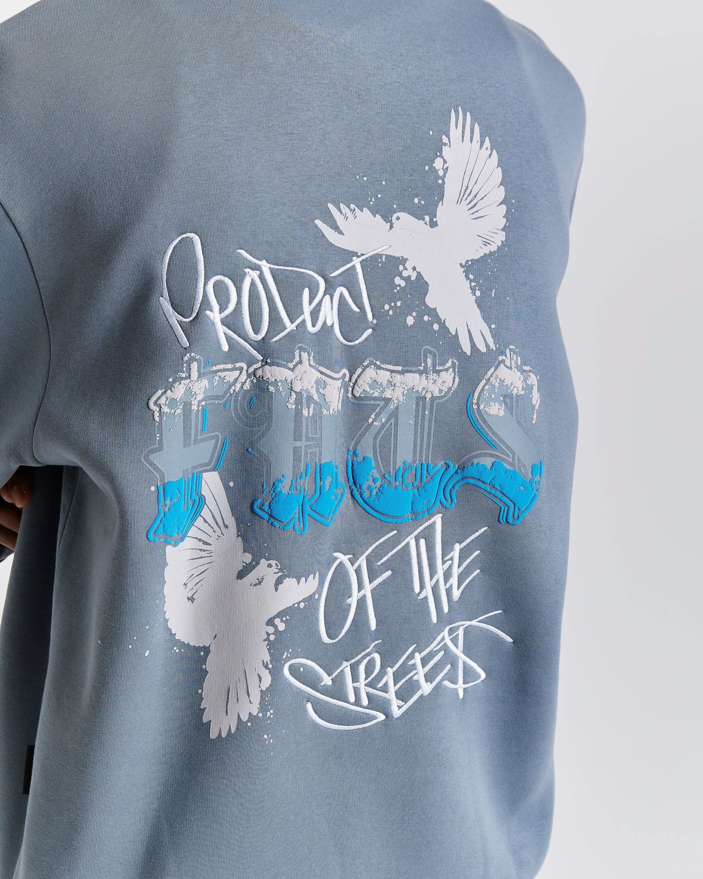 Rise Oversized Hoodie - Grey/White/Blue sold by Hoodrich product image thumbnail 5