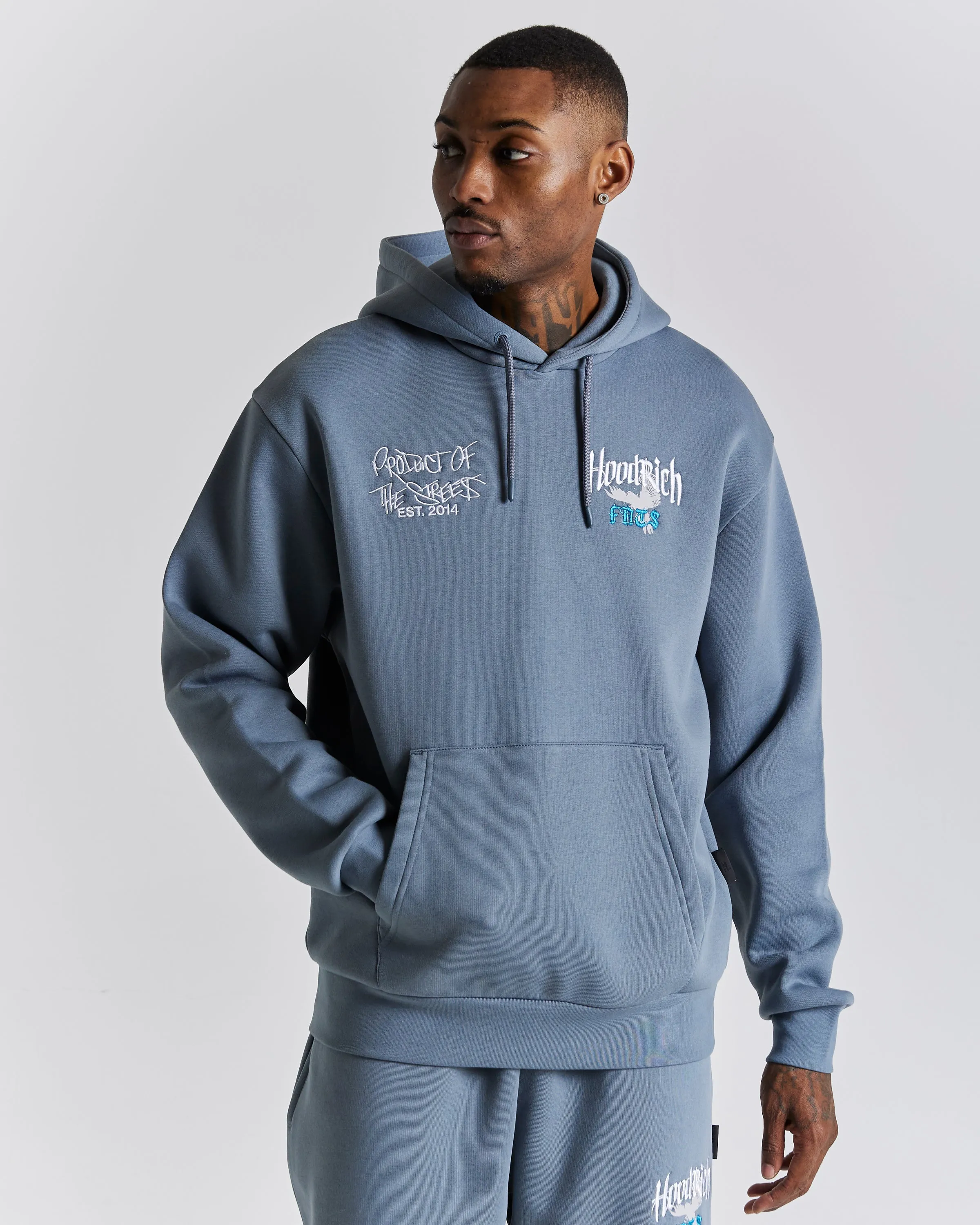 Rise Oversized Hoodie - Grey/White/Blue sold by Hoodrich product image thumbnail 2