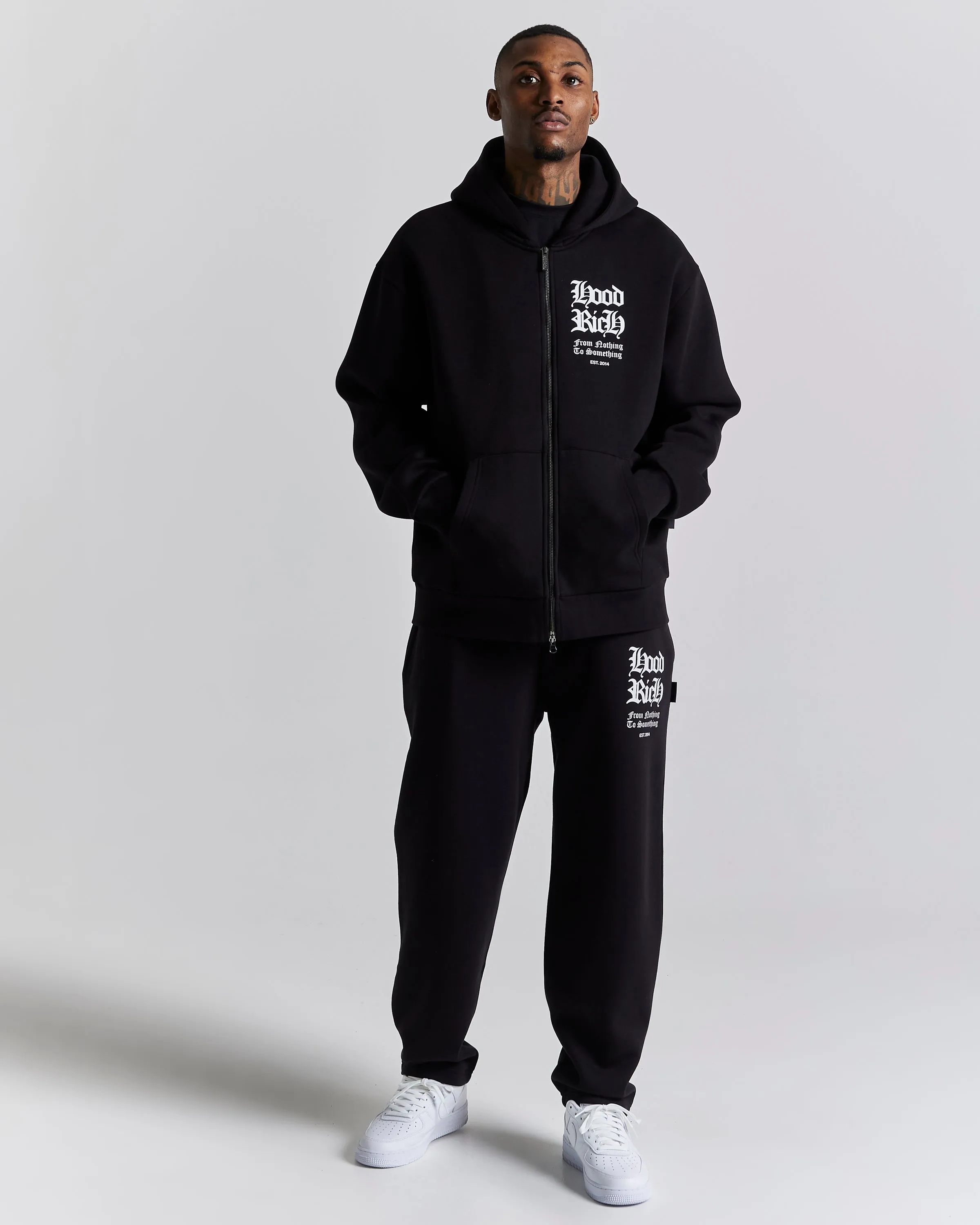 Asphalt Oversized Joggers - Black/White sold by Hoodrich