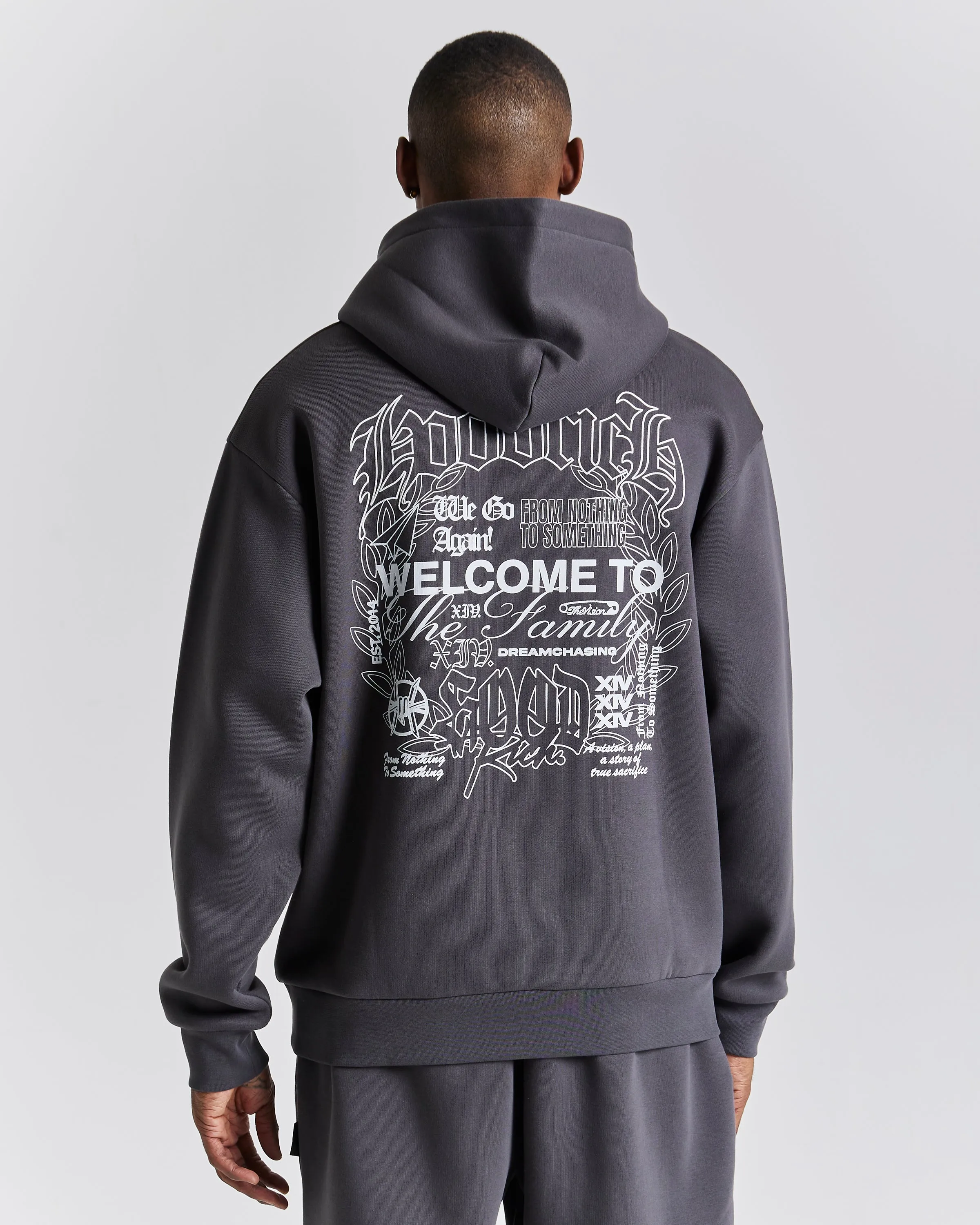 Asphalt Oversized Hoodie - Grey/White sold by Hoodrich product image thumbnail 2