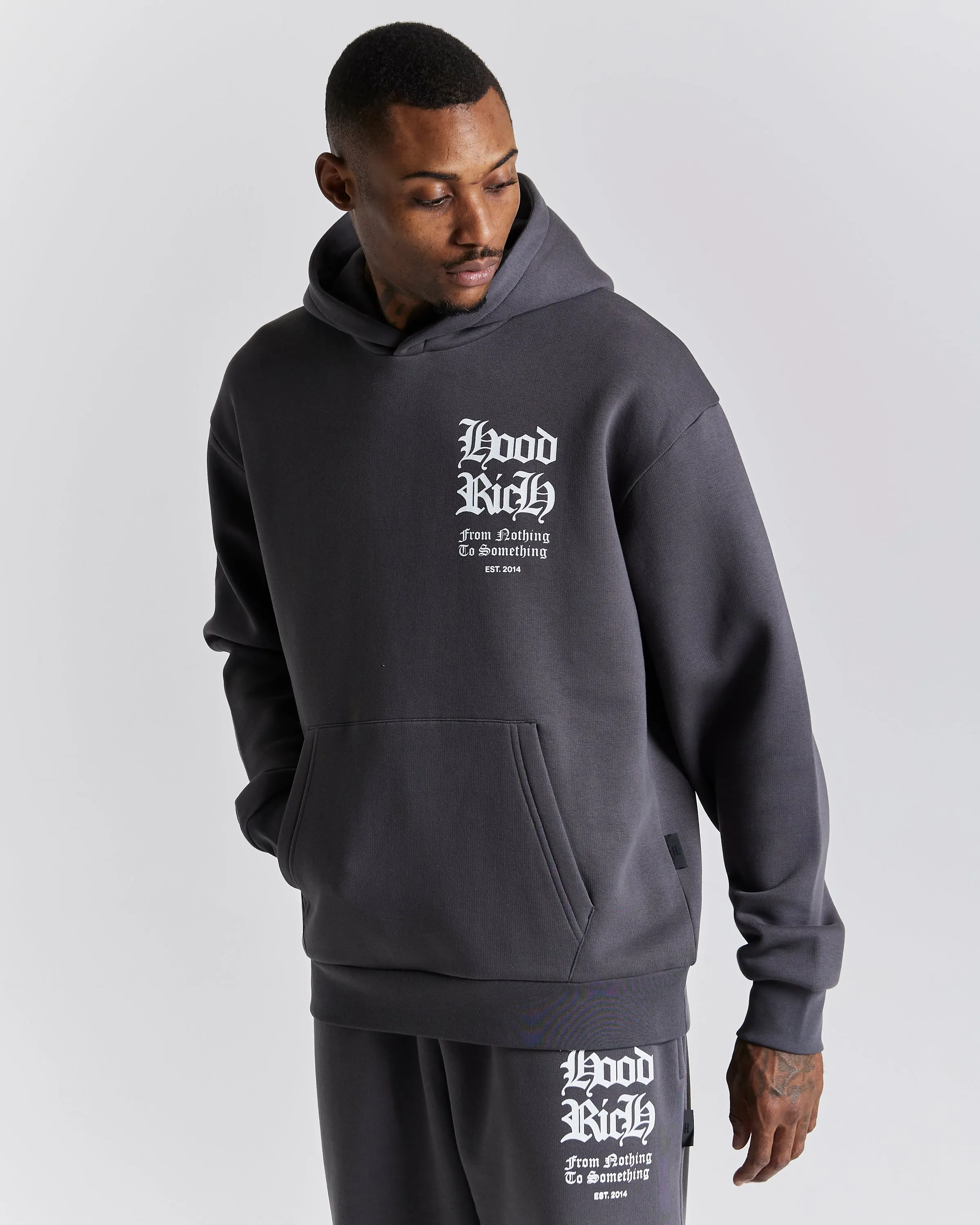 Asphalt Oversized Hoodie - Grey/White sold by Hoodrich