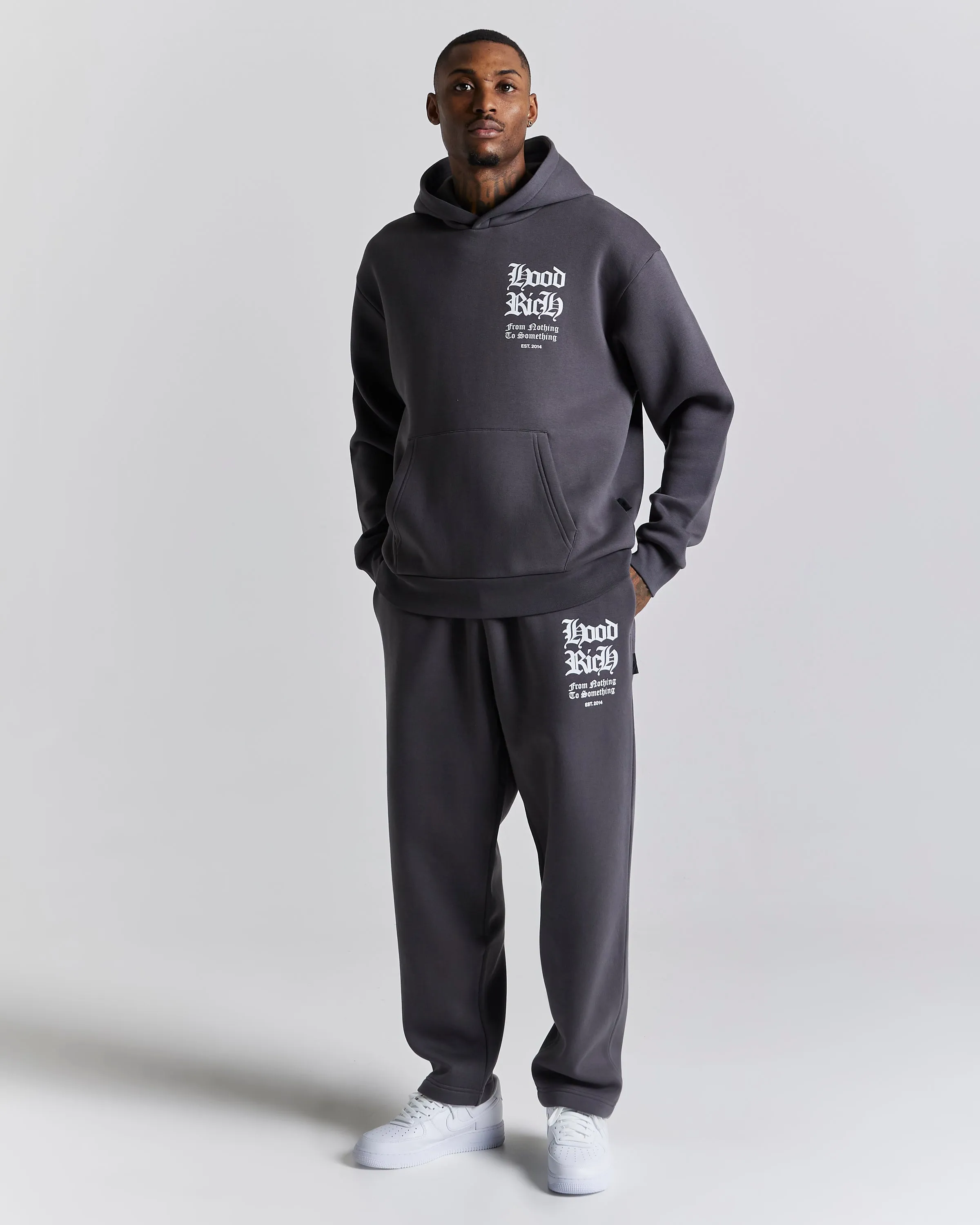 Asphalt Oversized Hoodie - Grey/White sold by Hoodrich product image thumbnail 4