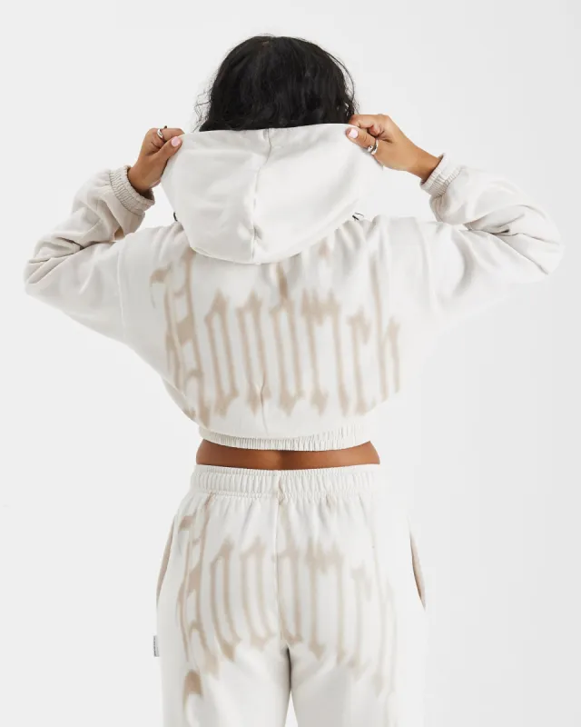 Tagra Cropped Zip Hoodie - Cream/Beige sold by Hoodrich
