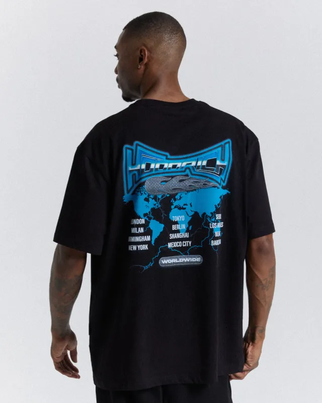 Worldwide Oversized T-Shirt  - Black/White/Blue sold by Hoodrich