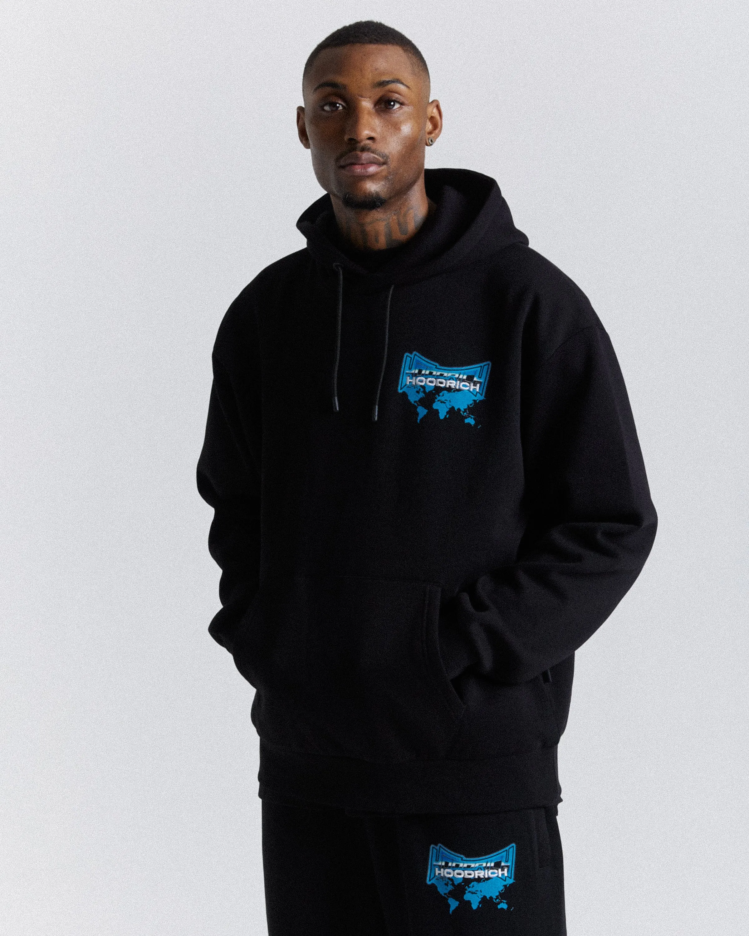 Worldwide Oversized Hoodie - Black/White/Blue sold by Hoodrich product image thumbnail 2