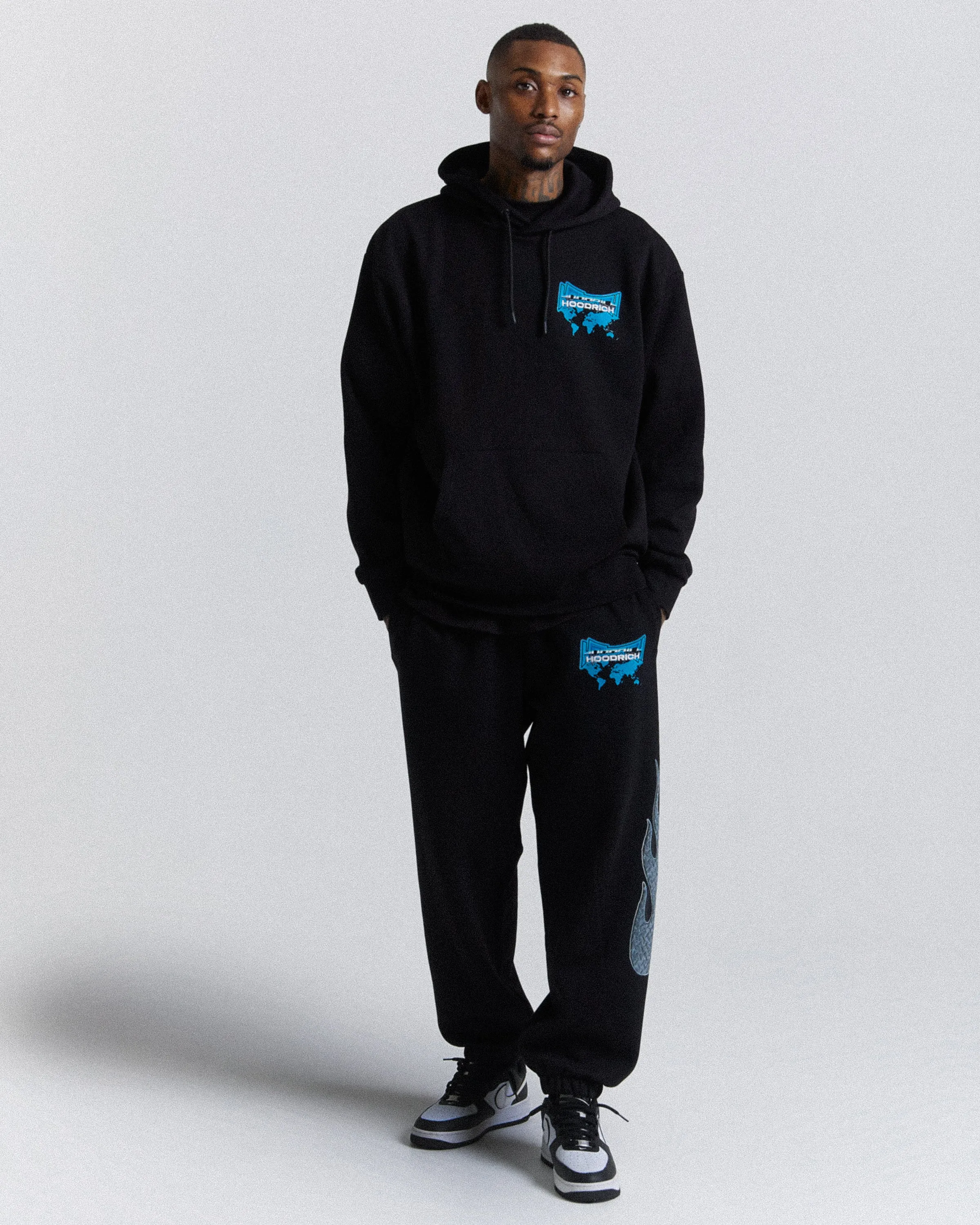 Worldwide Oversized Hoodie - Black/White/Blue sold by Hoodrich product image thumbnail 4