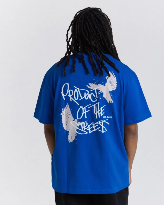 Rise Oversized T-Shirt - Blue/White/Grey sold by Hoodrich