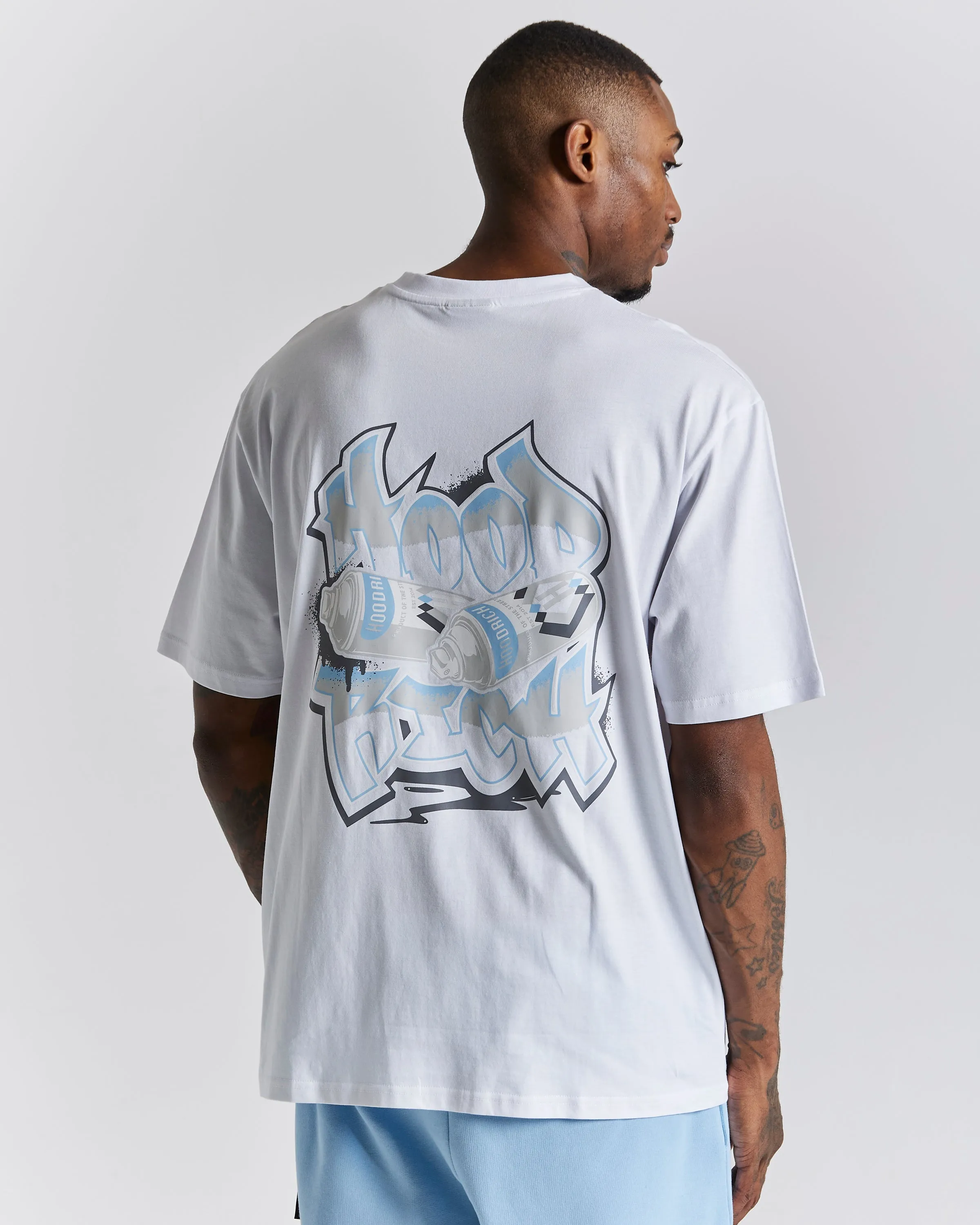 Damage T-Shirt - White/Grey/Blue sold by Hoodrich