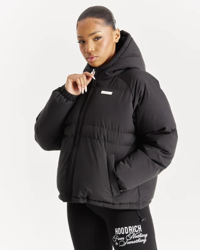 Lara Puffer Jacket - Black/Sliver made by Hoodrich