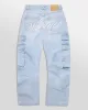 Script Cargo Relaxed Jeans - Light Blue sold by Hoodrich