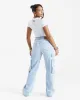 Script Cargo Relaxed Jeans - Light Blue sold by Hoodrich