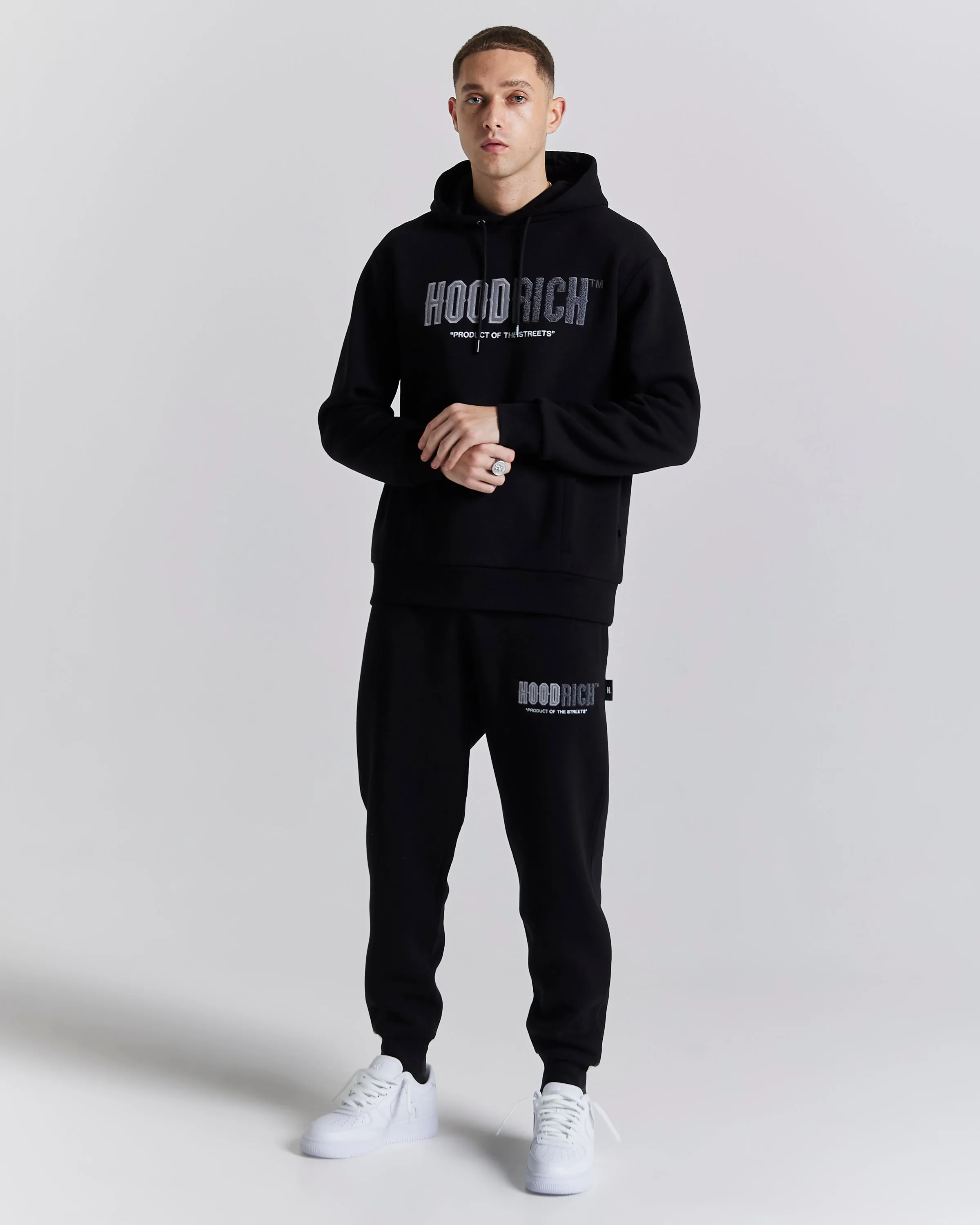 Fade Joggers - Black/Reflective/Grey sold by Hoodrich