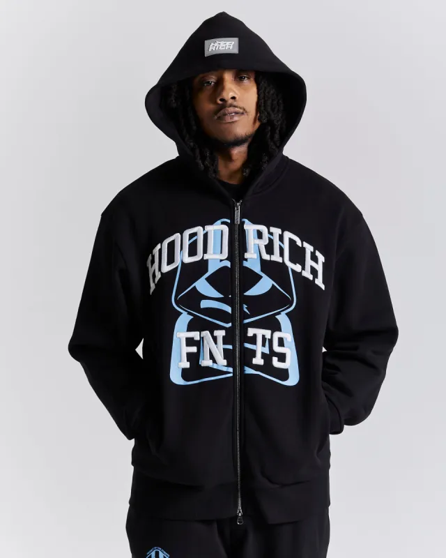Obscure Oversized Zip Hoodie - Black/White/Blue sold by Hoodrich