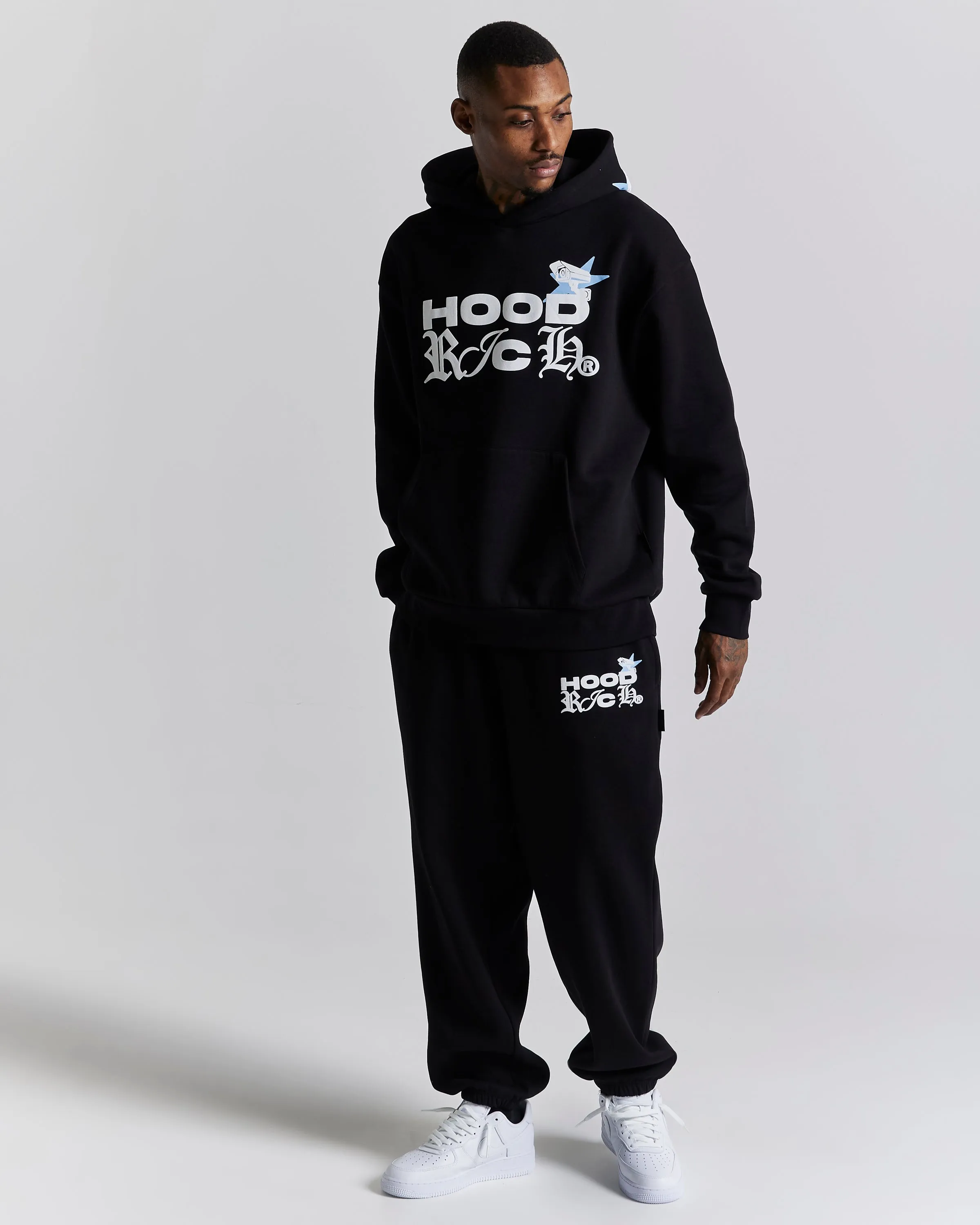 Surveillance Oversized Hoodie - Black/White/Blue sold by Hoodrich product image thumbnail 2