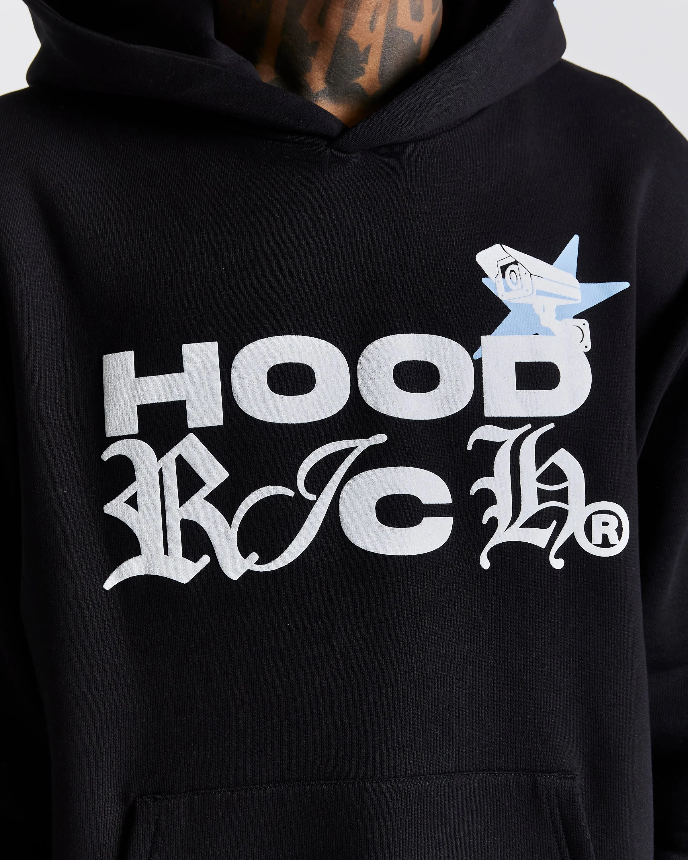Surveillance Oversized Hoodie - Black/White/Blue sold by Hoodrich product image thumbnail 3