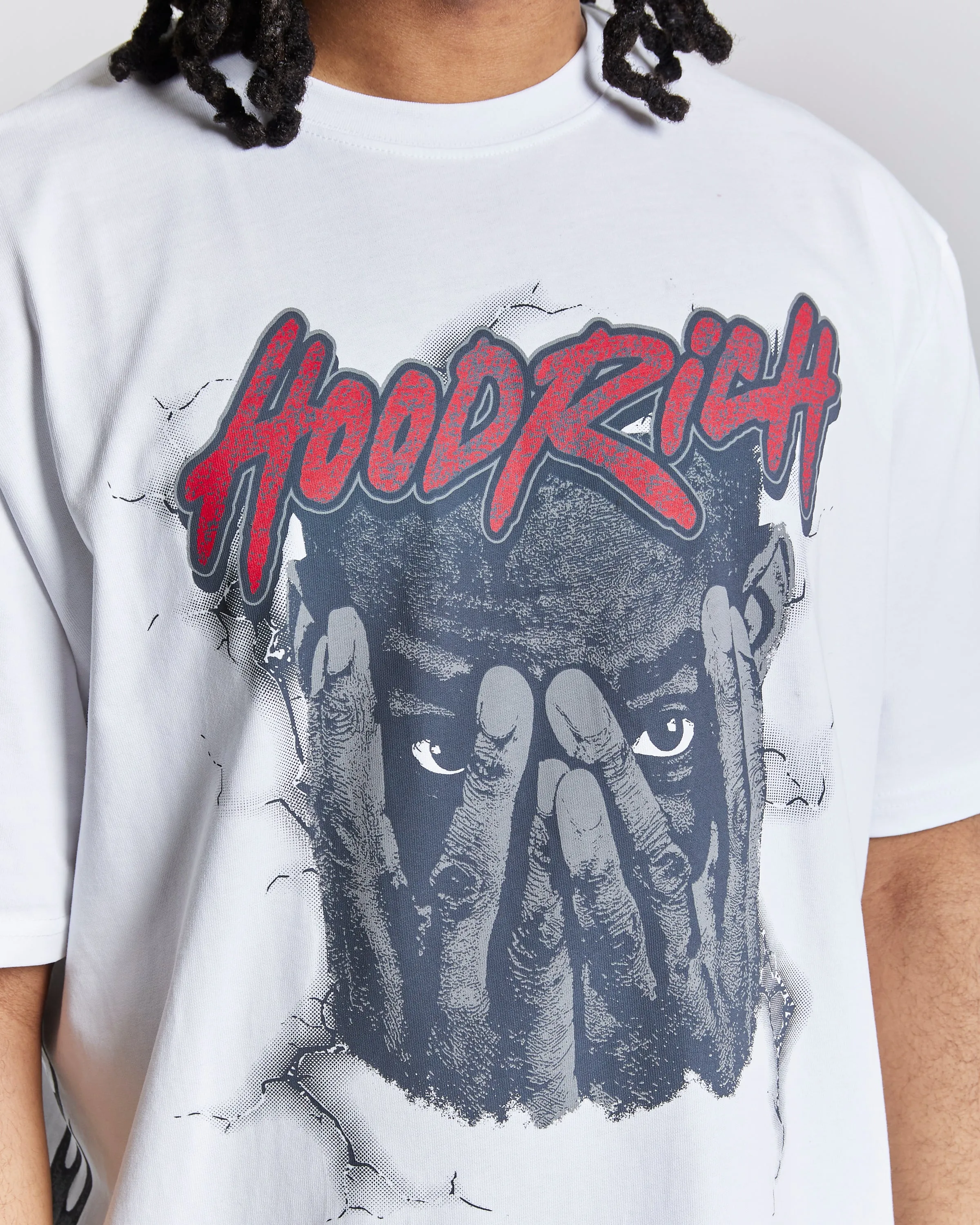 Inferno Oversized T-Shirt - White/Grey/Red sold by Hoodrich product image thumbnail 3