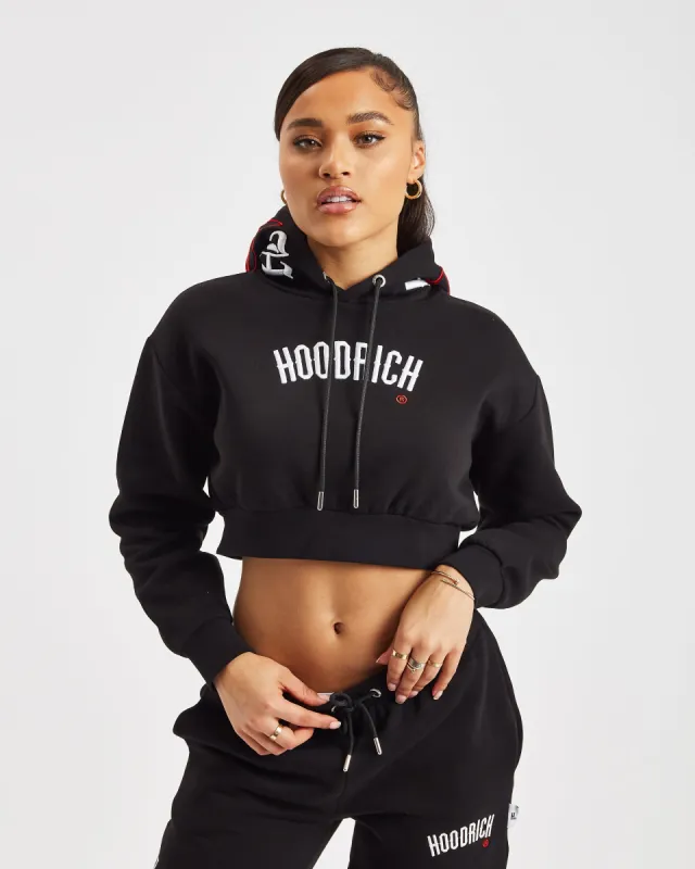 OG Calor Cropped Hoodie - Black/White/Red sold by Hoodrich