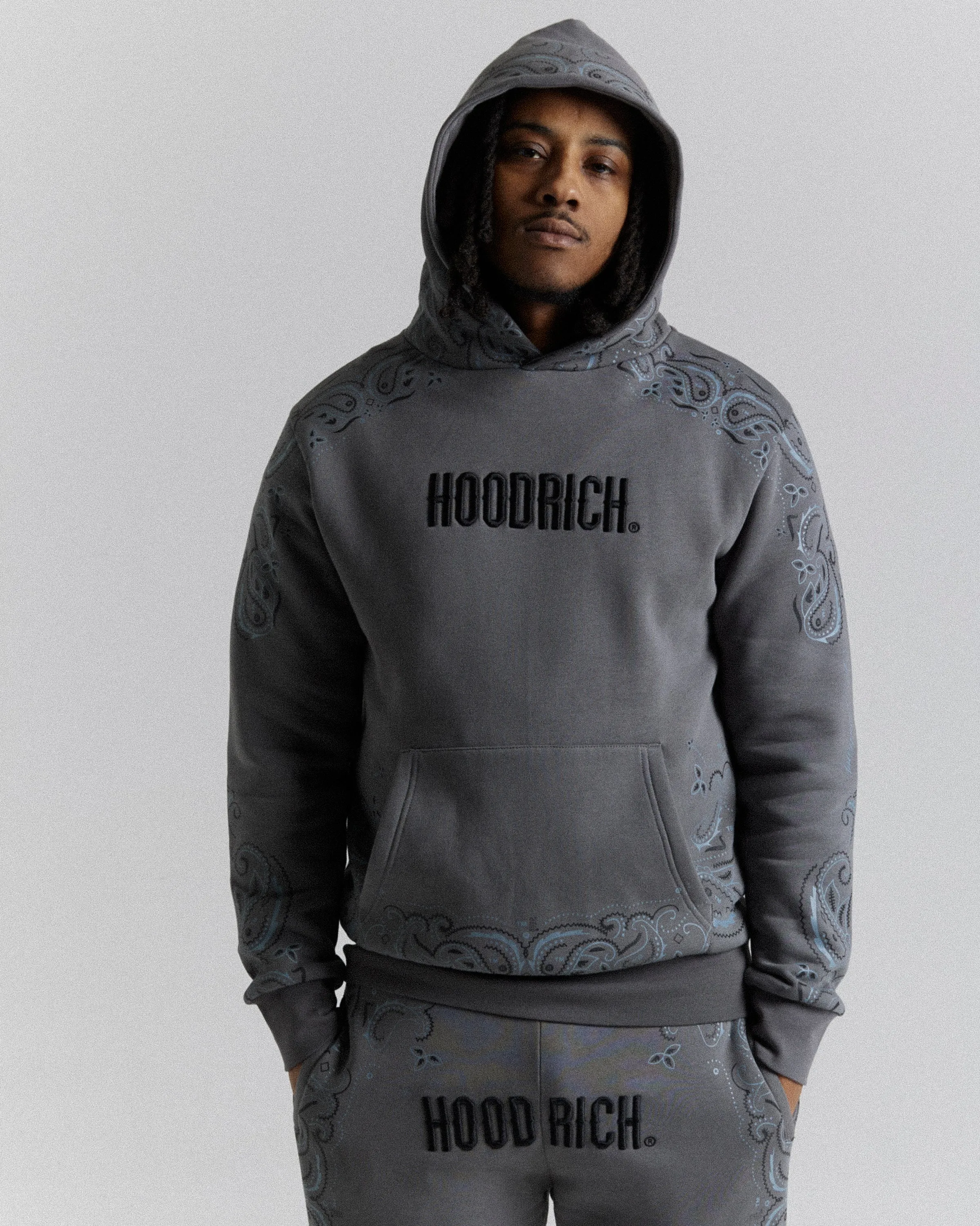 Motif Hoodie - Dark Grey/Black sold by Hoodrich