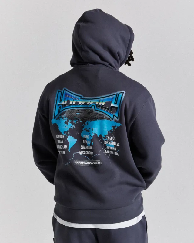 Worldwide Oversized Hoodie - Blue/White sold by Hoodrich