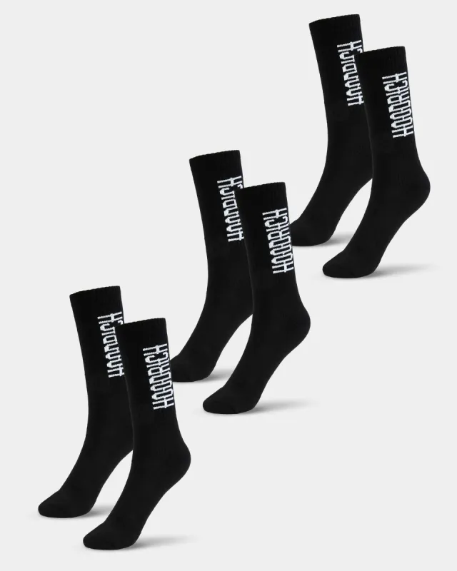 OG Core 3 Pack Crew Socks - Black/White sold by Hoodrich