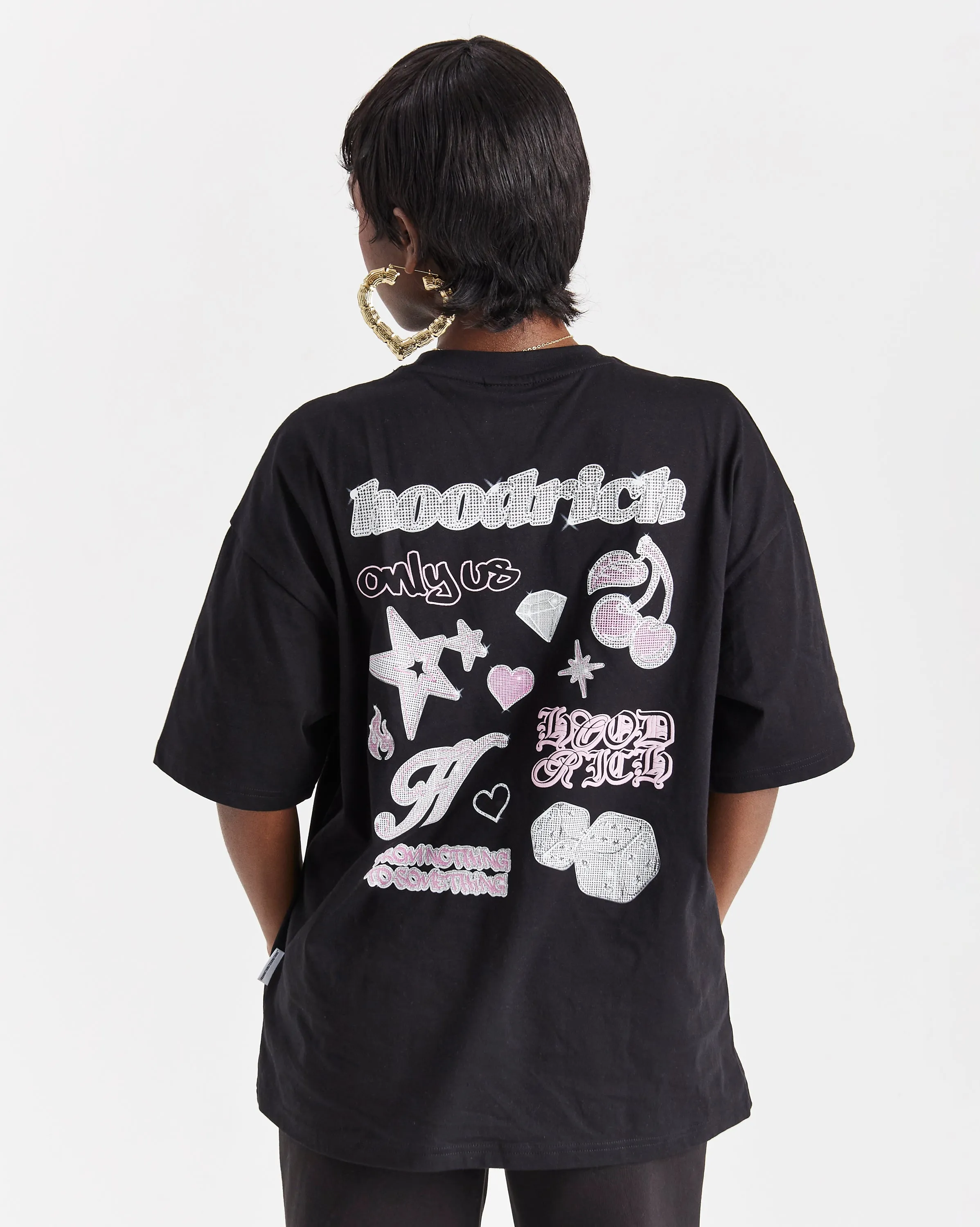 Jewel Oversized T-Shirt - Black/Pink sold by Hoodrich product image thumbnail 2