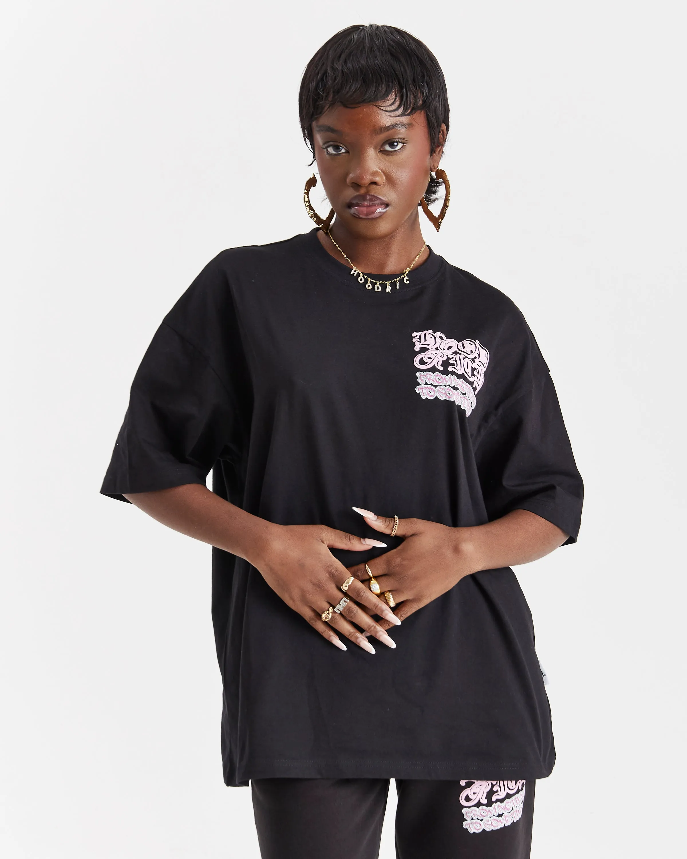 Jewel Oversized T-Shirt - Black/Pink sold by Hoodrich product image thumbnail 3