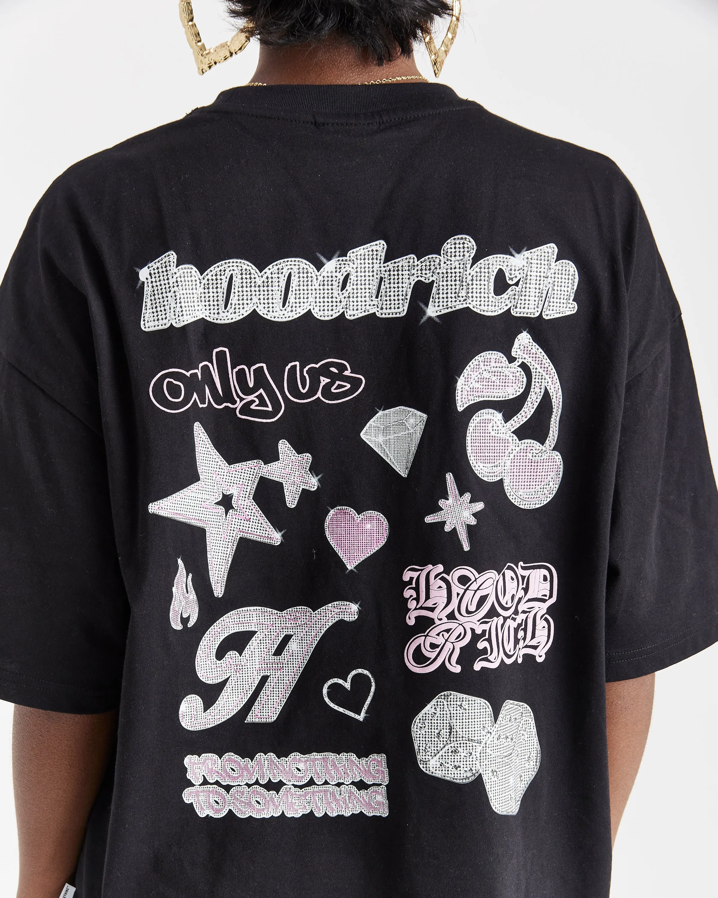 Jewel Oversized T-Shirt - Black/Pink sold by Hoodrich product image thumbnail 5