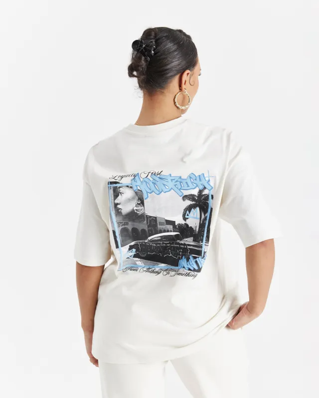 Urban Oversized T-Shirt - Cream/Black/Blue sold by Hoodrich