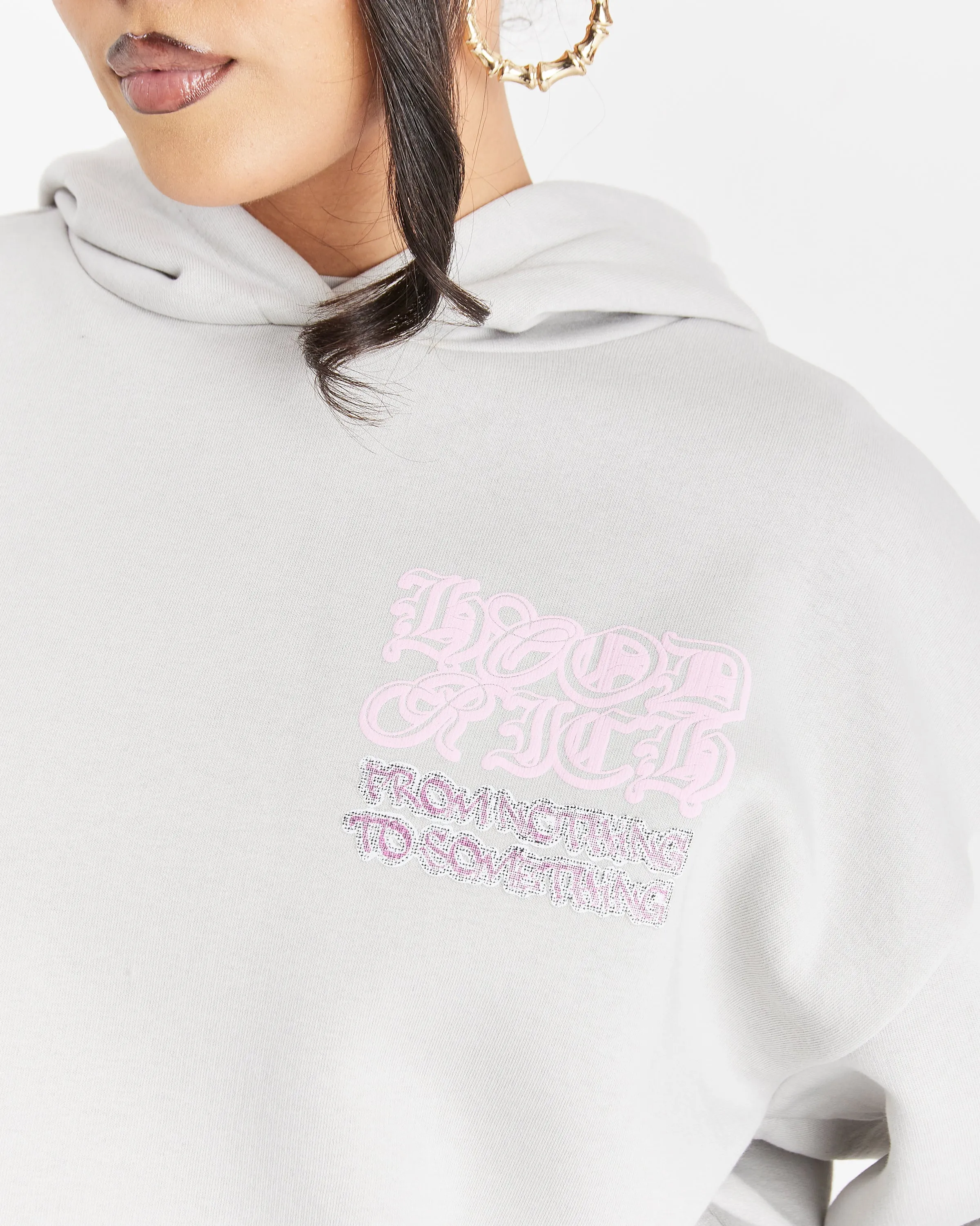 Jewel Oversized Hoodie - Light Grey/Pink sold by Hoodrich product image thumbnail 5