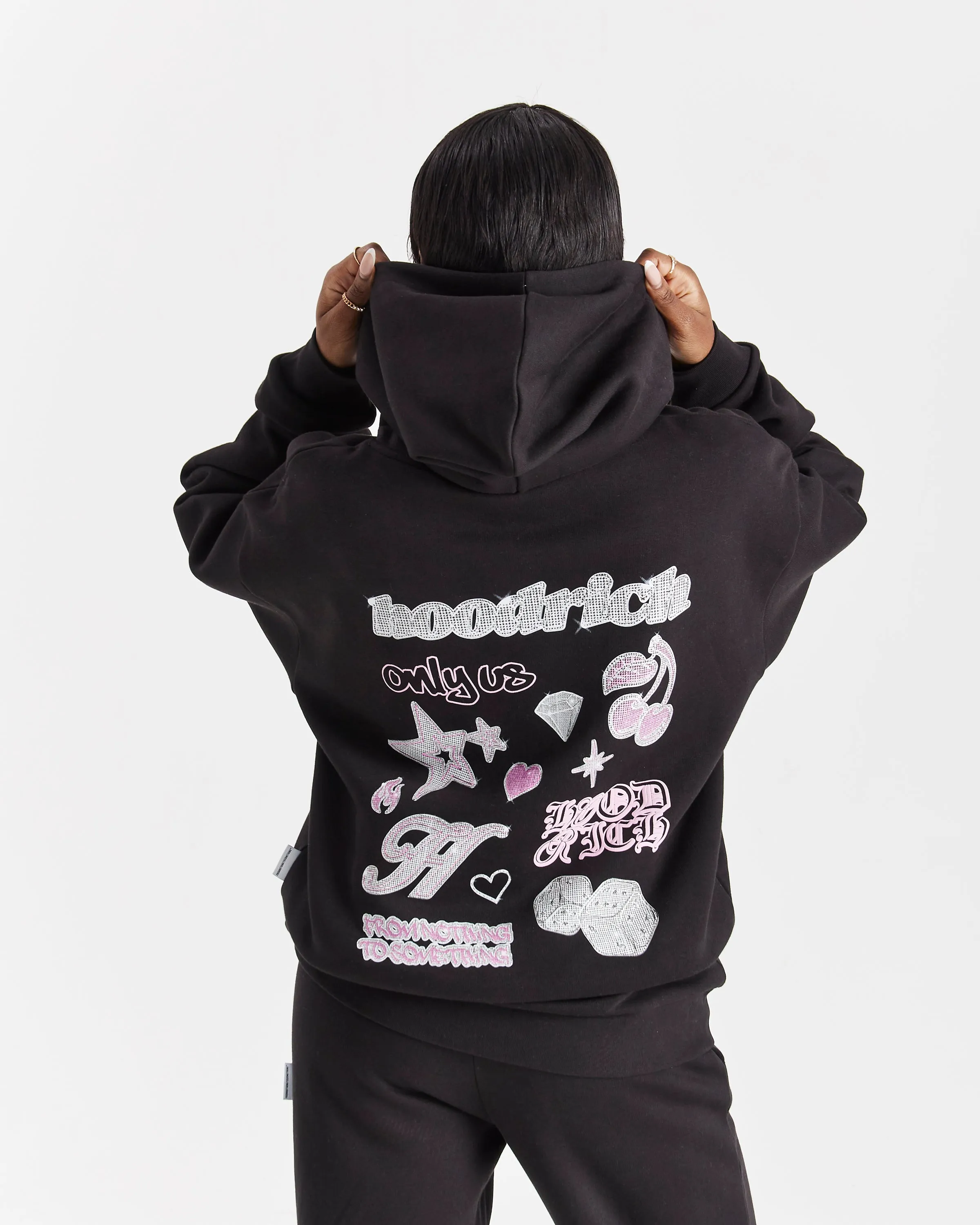 Jewel Oversized Hoodie - Black/Pink sold by Hoodrich product image thumbnail 2