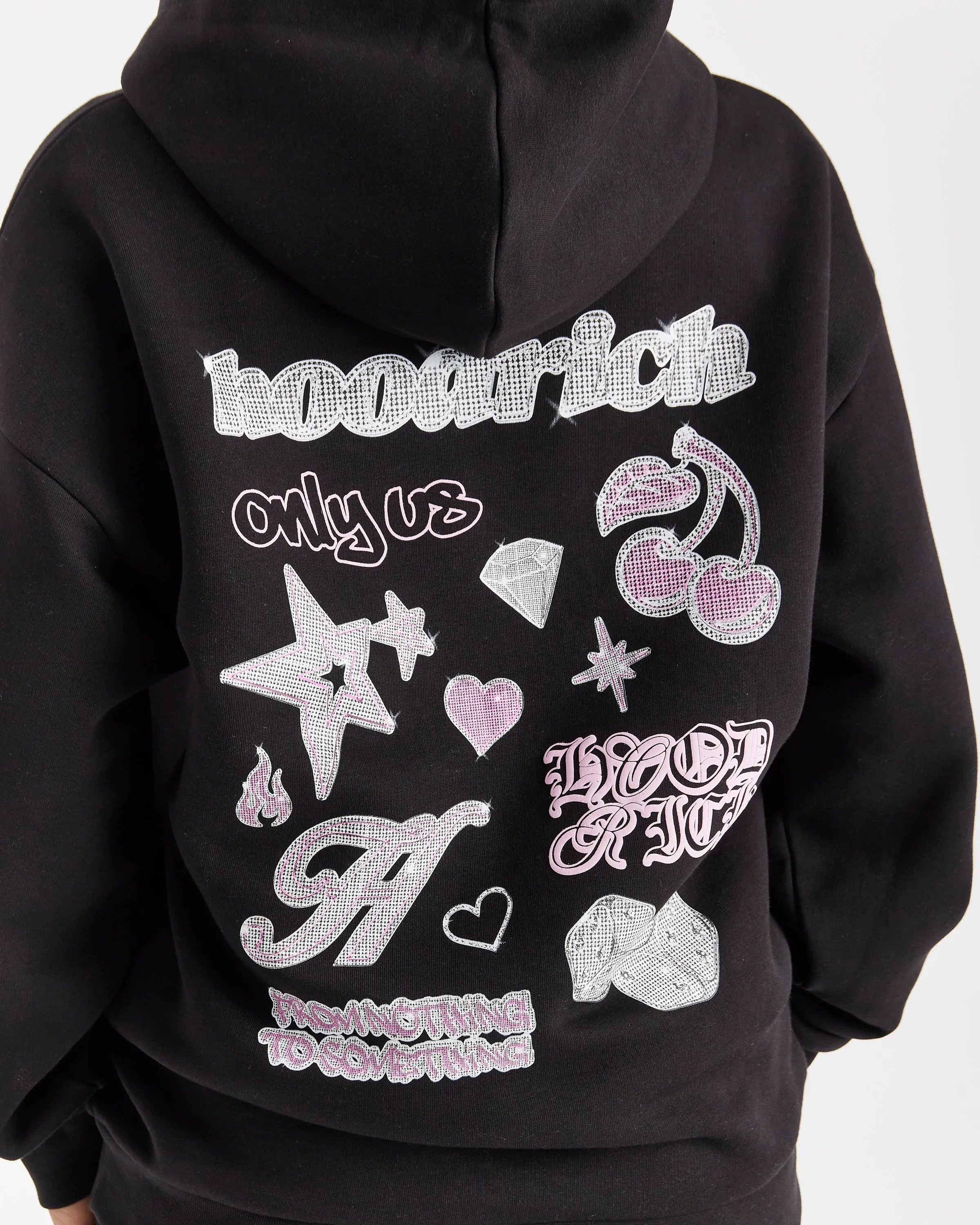 Jewel Oversized Hoodie - Black/Pink sold by Hoodrich product image thumbnail 4