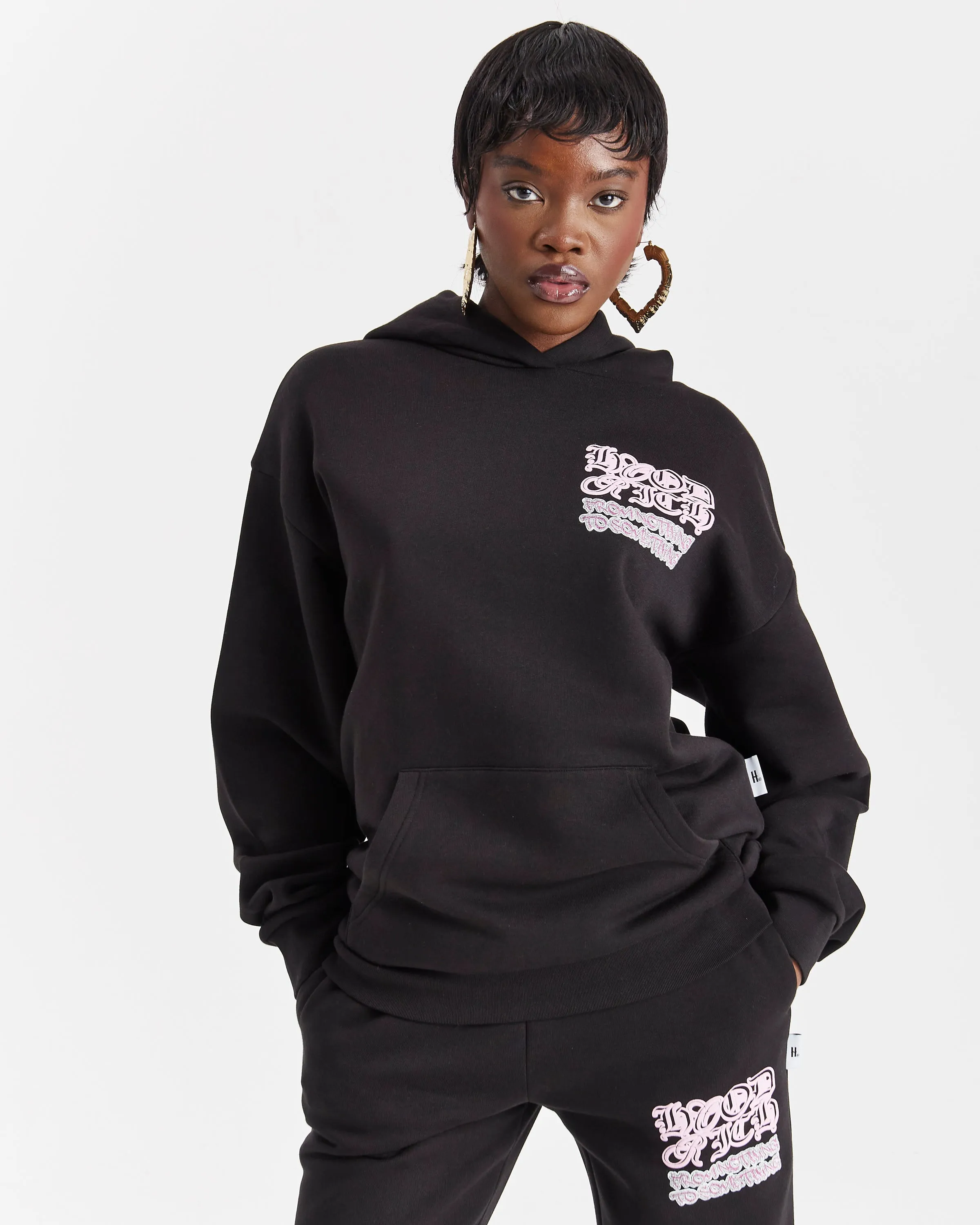Jewel Oversized Hoodie - Black/Pink sold by Hoodrich product image thumbnail 3