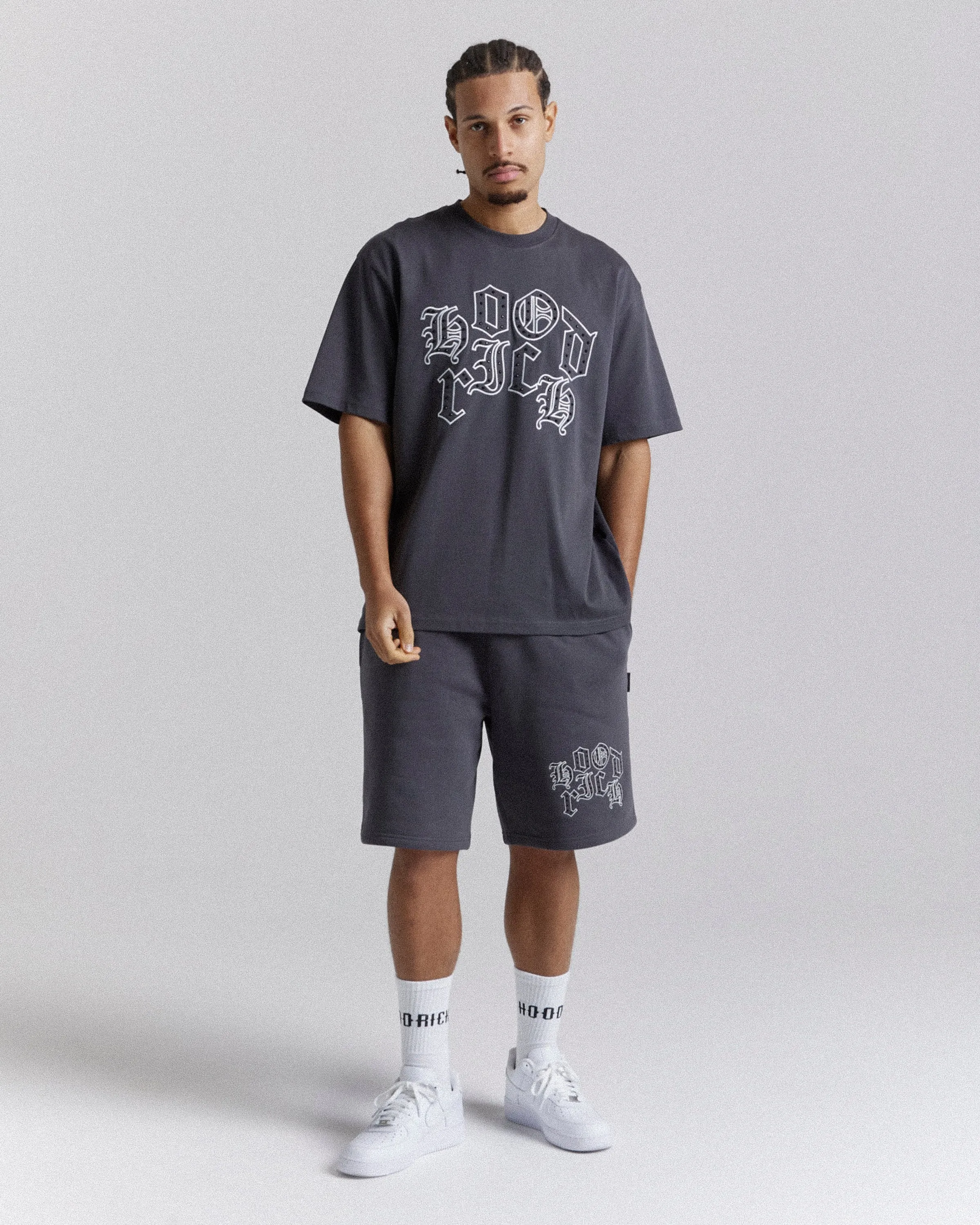 Crown Oversized T-Shirt - Grey/White/Black sold by Hoodrich product image thumbnail 5