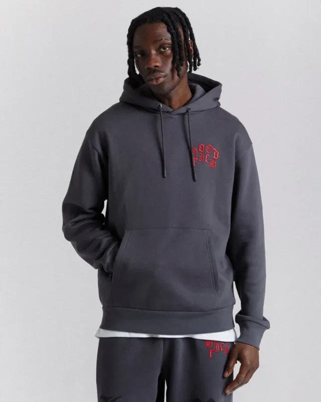Crown Oversized Hoodie - Grey/Black/Red sold by Hoodrich