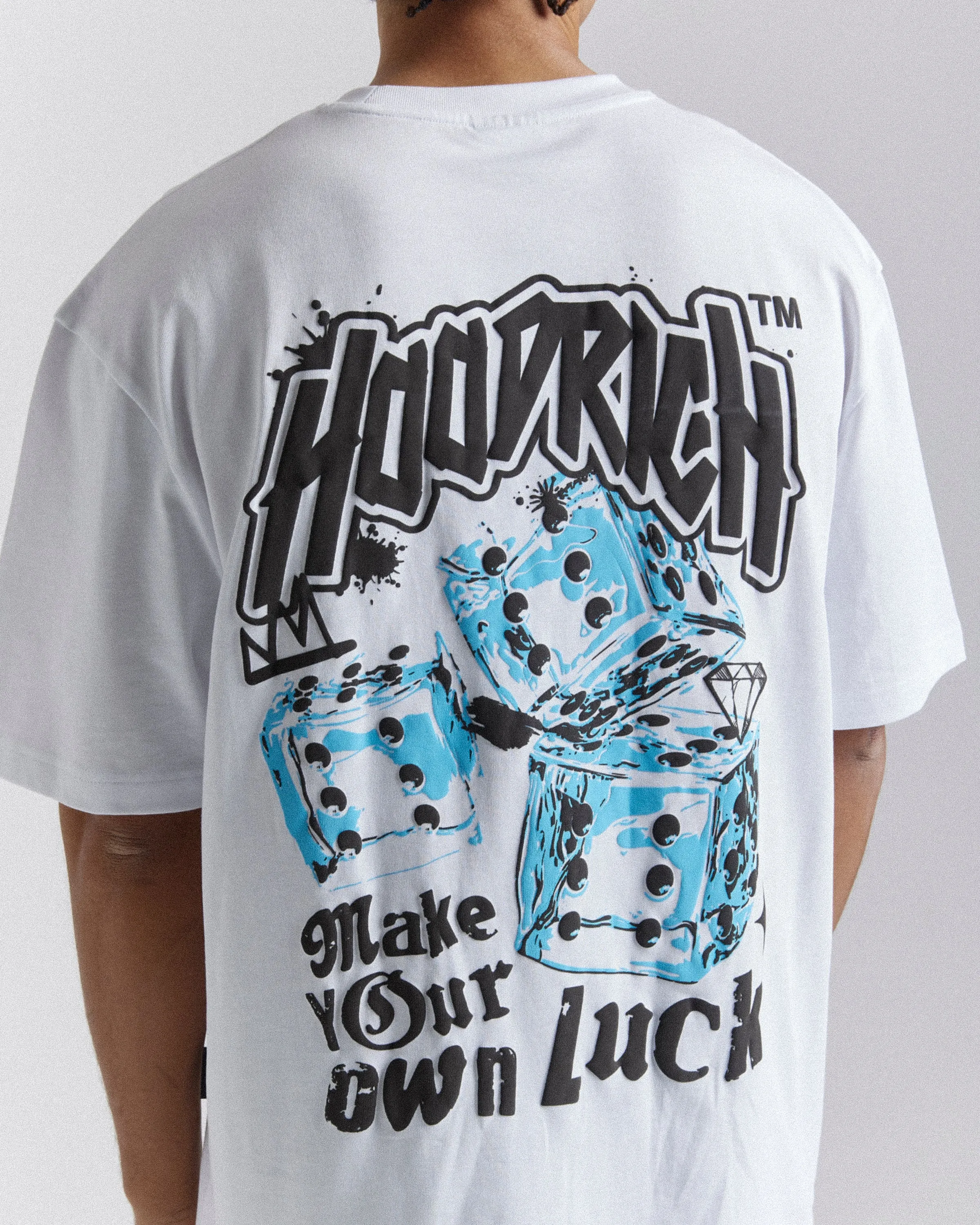 Fortune Oversized T-Shirt - White/Black/Blue sold by Hoodrich product image thumbnail 5