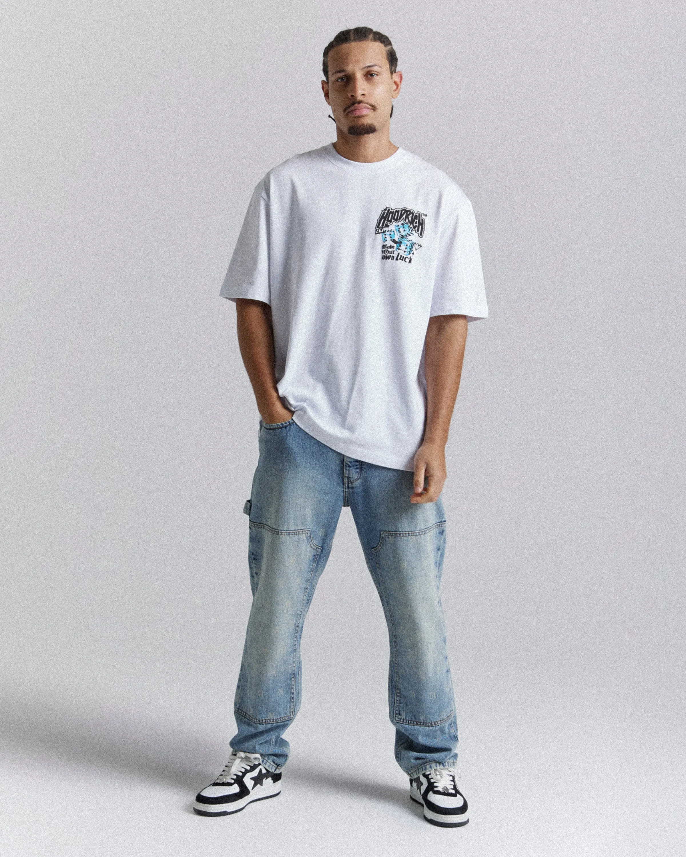 Fortune Oversized T-Shirt - White/Black/Blue sold by Hoodrich product image thumbnail 3