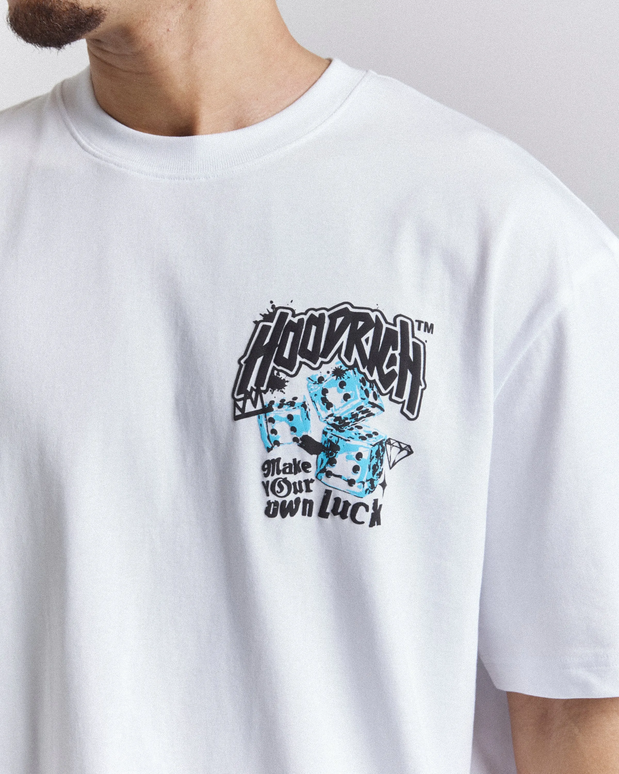 Fortune Oversized T-Shirt - White/Black/Blue sold by Hoodrich product image thumbnail 4