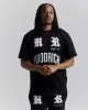Menace Oversized T-Shirt - Black/White/Red sold by Hoodrich