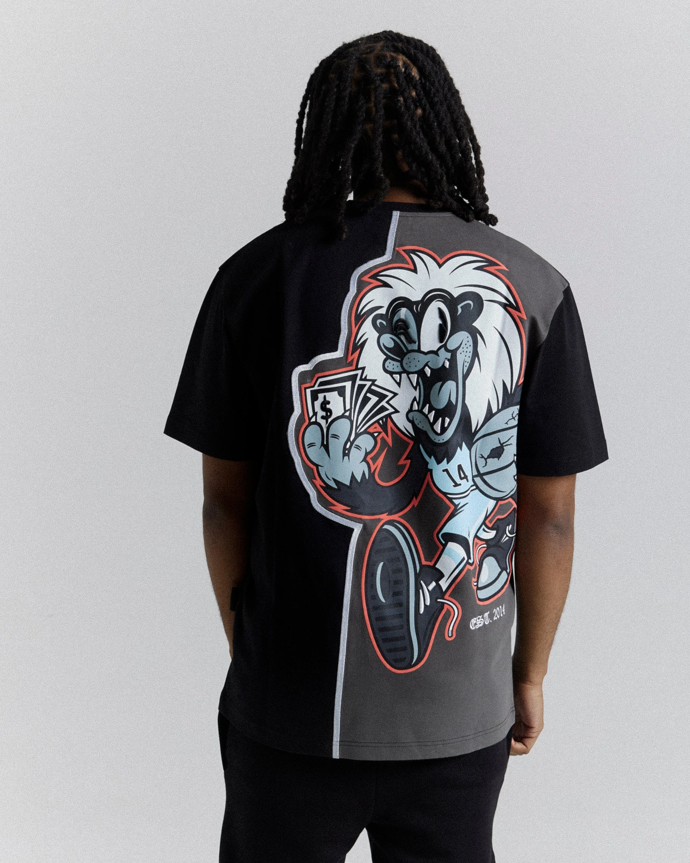 Menace Oversized T-Shirt - Black/White/Red sold by Hoodrich