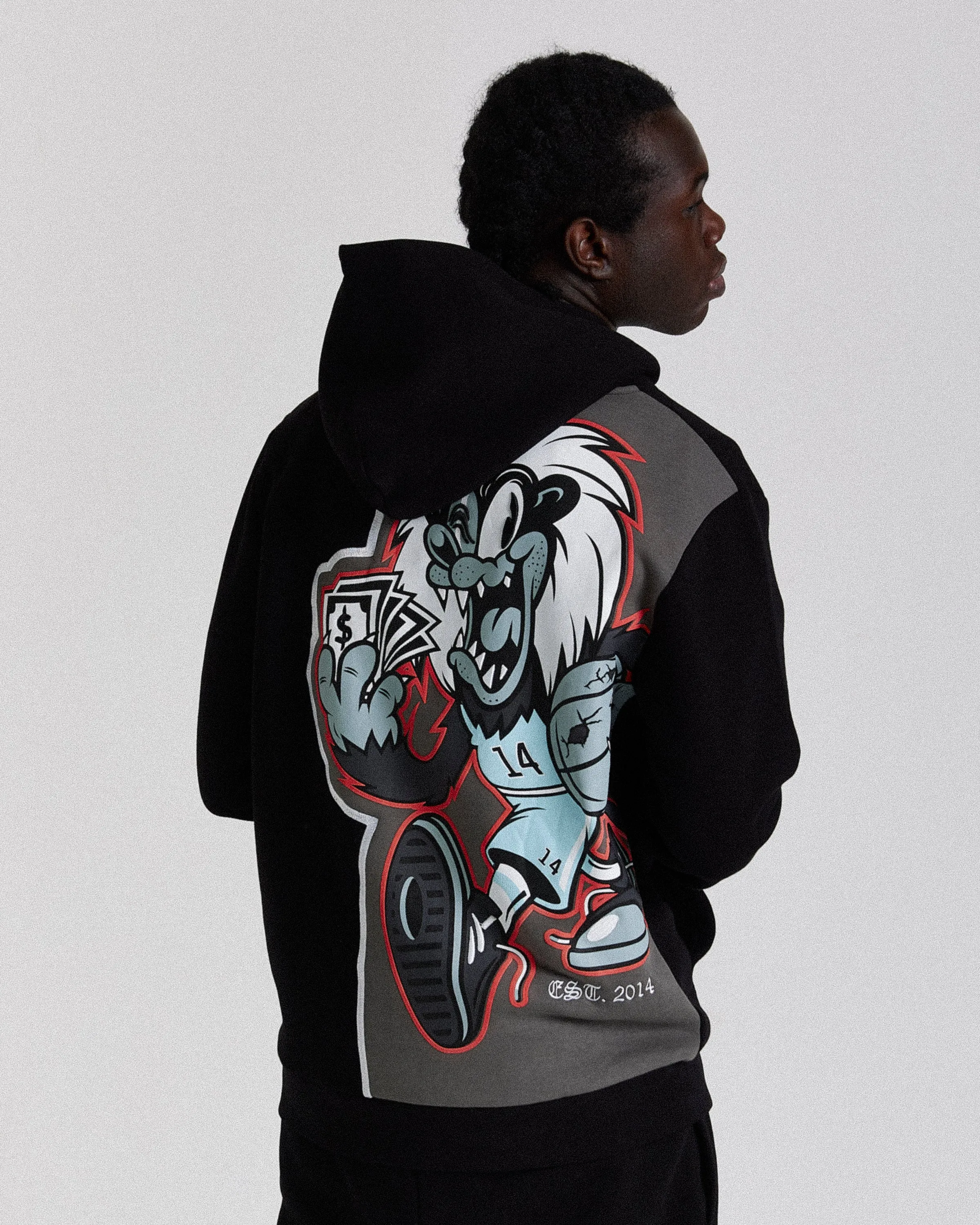 Menace Hoodie - Black/White/Red sold by Hoodrich